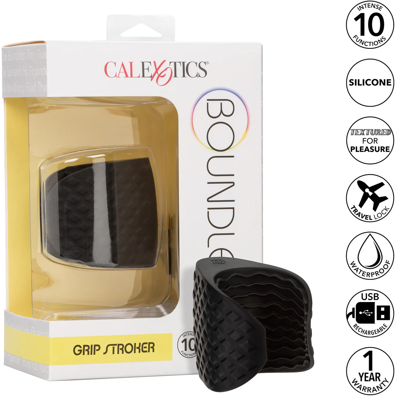 Boundless Grip Silicone Stroker Pulsating Penis Masturbator By CalExotics - Black - Image 12