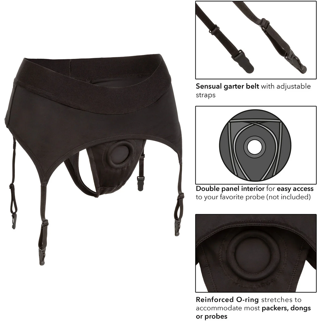 Boundless Thong With Garter Strap-On Harness By CalExotics - Small / Medium - Image 4