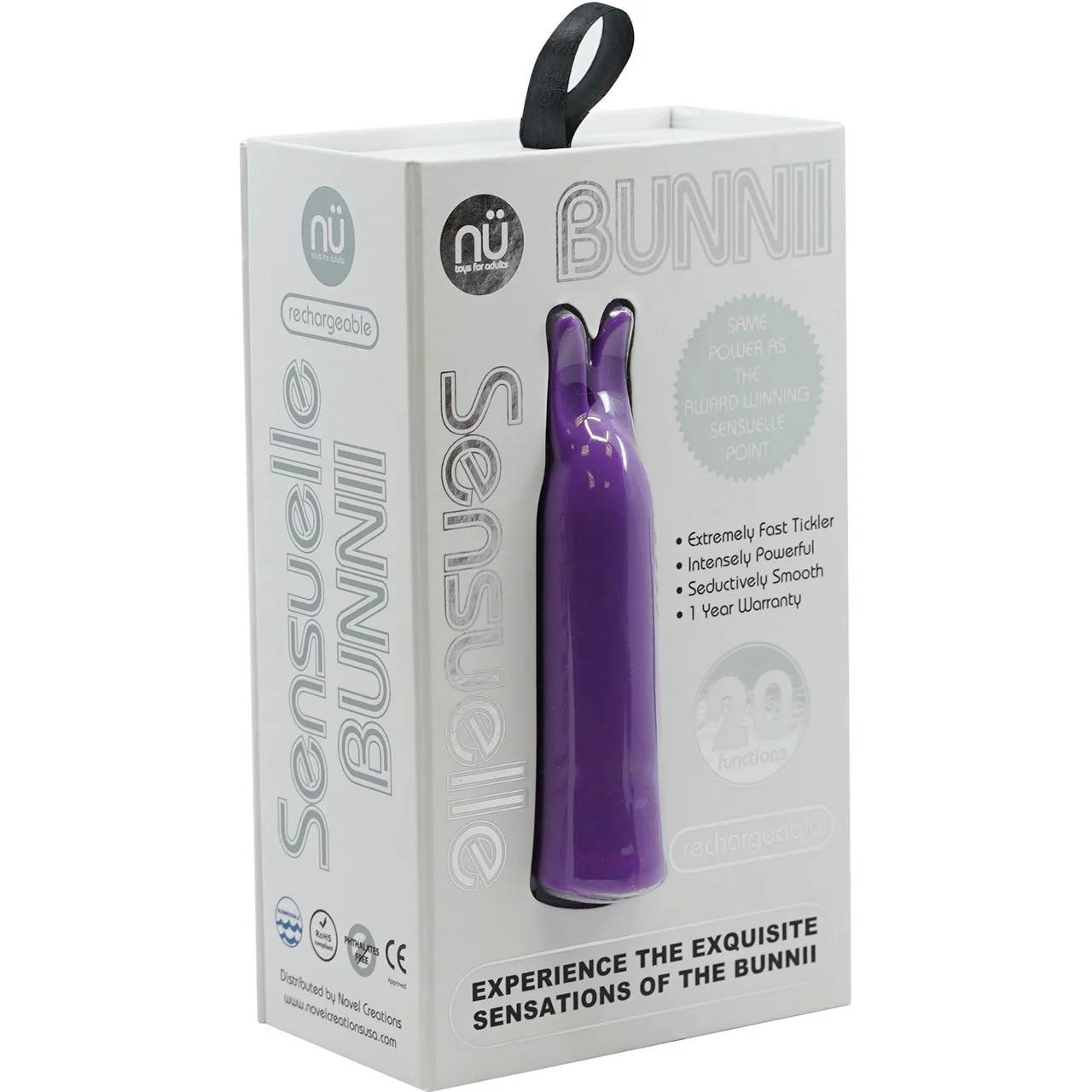 Bunnii 20 Function Rechargeable Silicone Waterproof Vibrator By Nu Sensuelle - Purple - Image 2