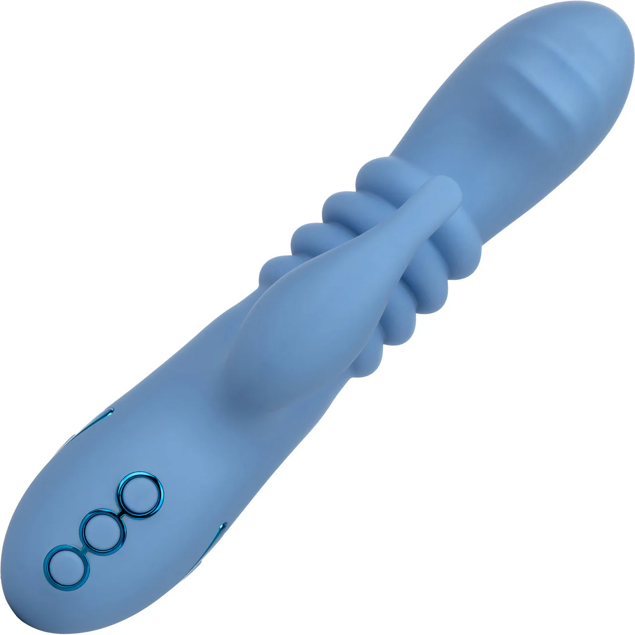 California Dreaming Santa Cruz Coaster Thrusting Rabbit Style Silicone Vibrator by CalExotics - Image 5