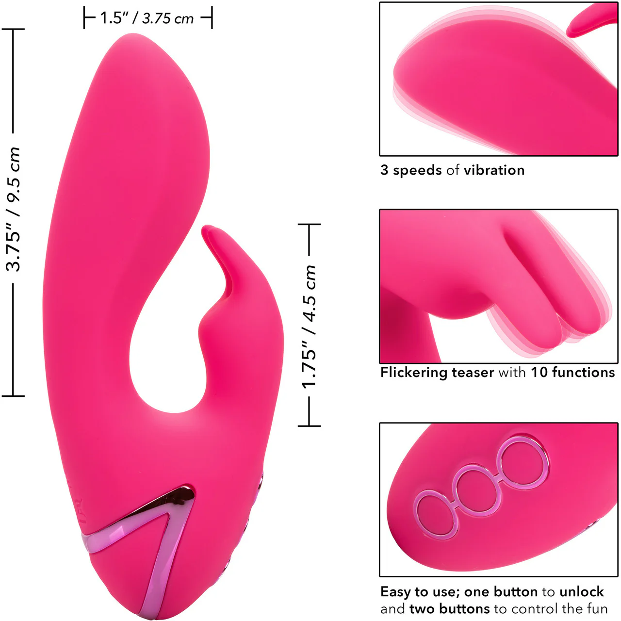California Dreaming So. Cal Sunshine Rabbit Style Silicone Rechargeable Vibrator by CalExotics - Image 11