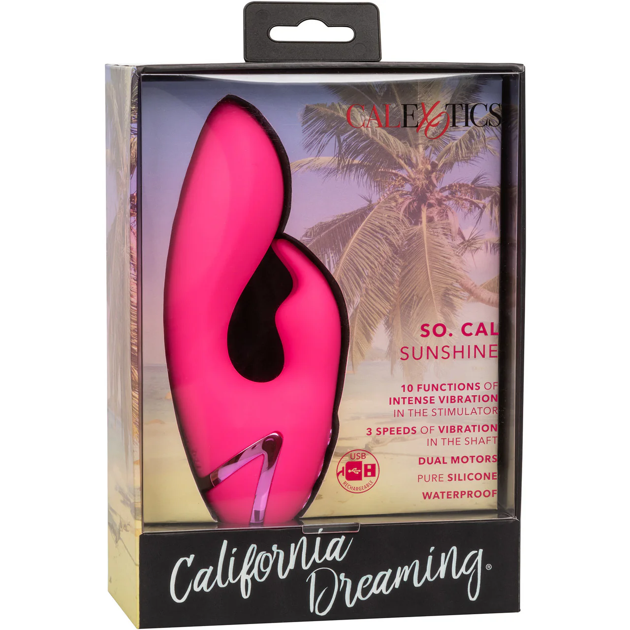 California Dreaming So. Cal Sunshine Rabbit Style Silicone Rechargeable Vibrator by CalExotics - Image 13