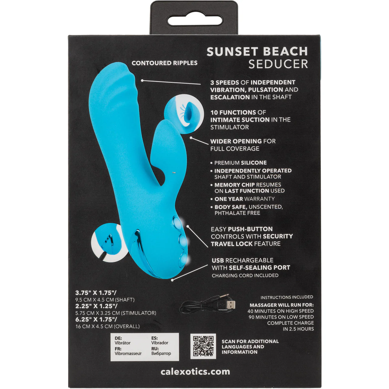 California Dreaming Sunset Beach Seducer Dual Stimulation Vibrator With Clitoral Suction By CalExotics - Image 11