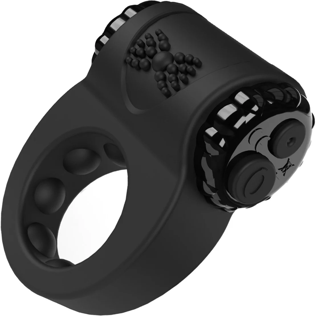 Charged Big O Ritz Silicone Rechargeable Vibrating Cock Ring By Screaming O - Black