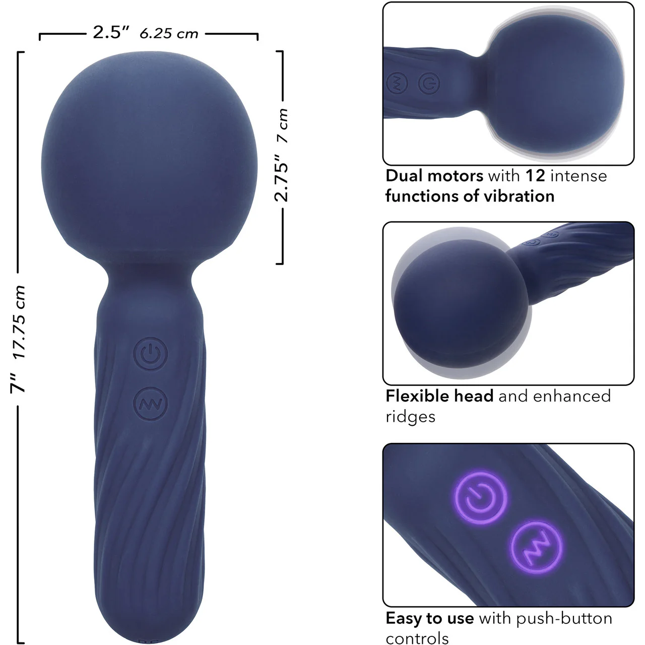 Charisma Seduction Rechargeable Waterproof Silicone Mini Wand Vibrator By CalExotics - Image 8