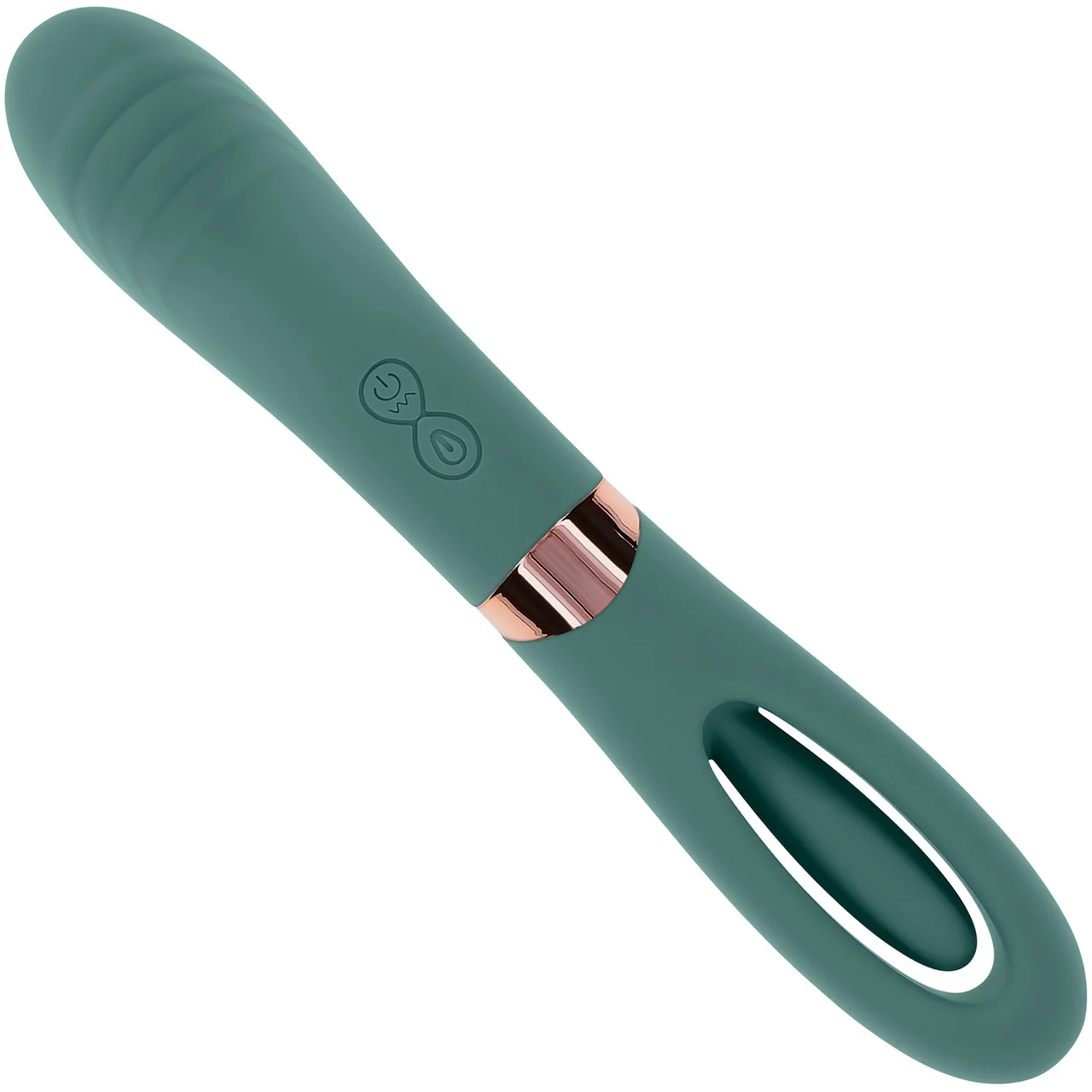 Chick Flick Waterproof Silicone Dual Ended Flickering Tongue G-Spot Vibrator By Evolved Novelties - Green - Image 4