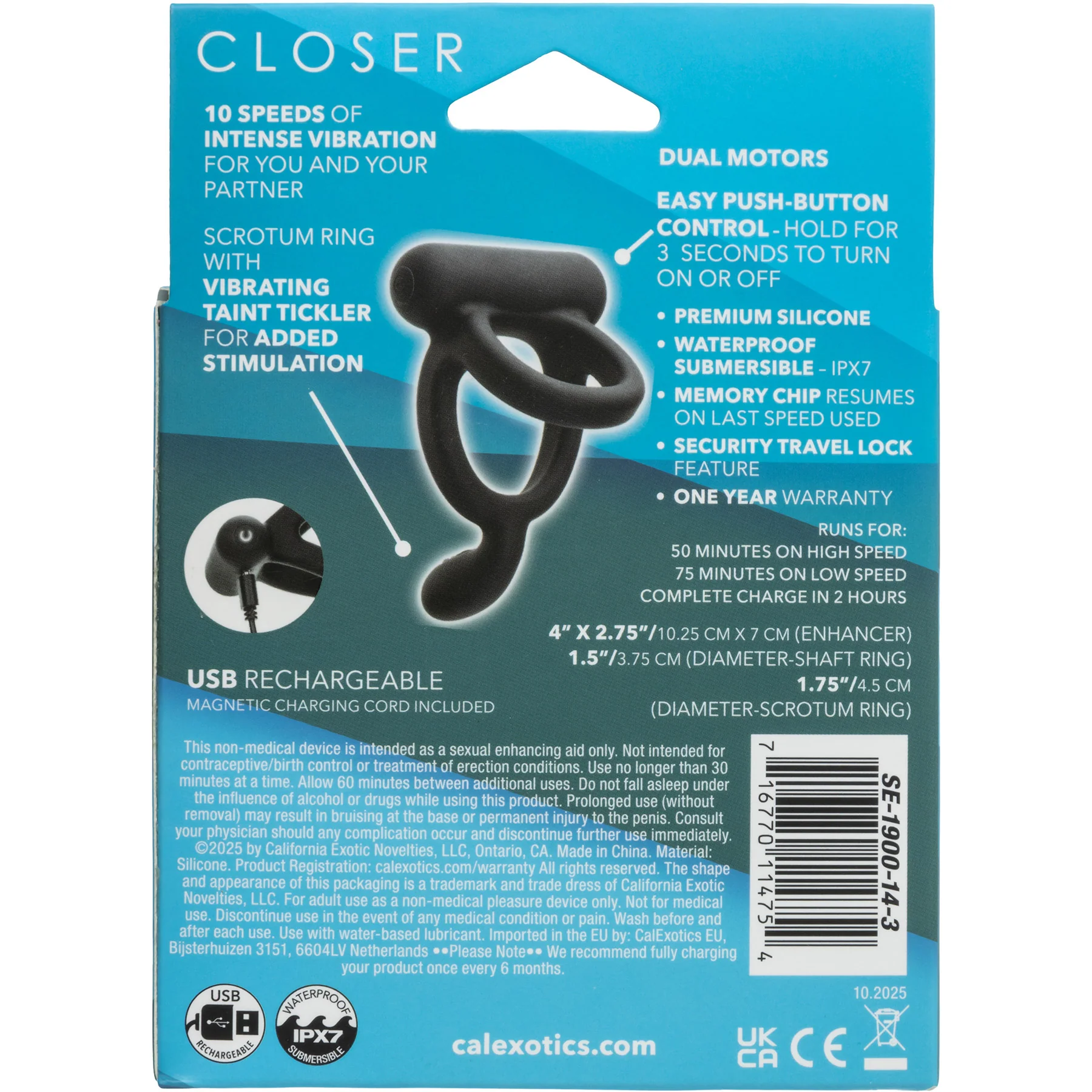 Closer™ Caress Intimate Vibrating Silicone Cock & Ball Ring - Image 9