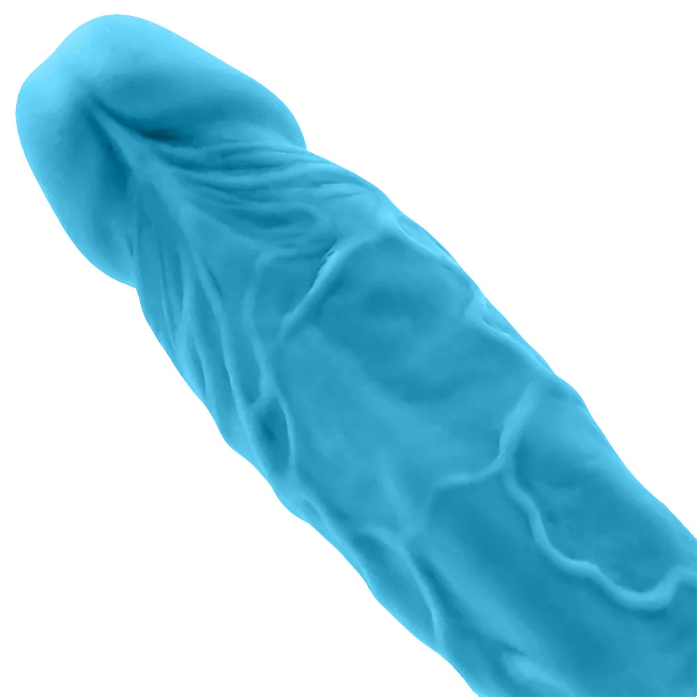 Colours Dual Density 5 Inch Silicone Suction Cup Dildo - Blue - Image 4