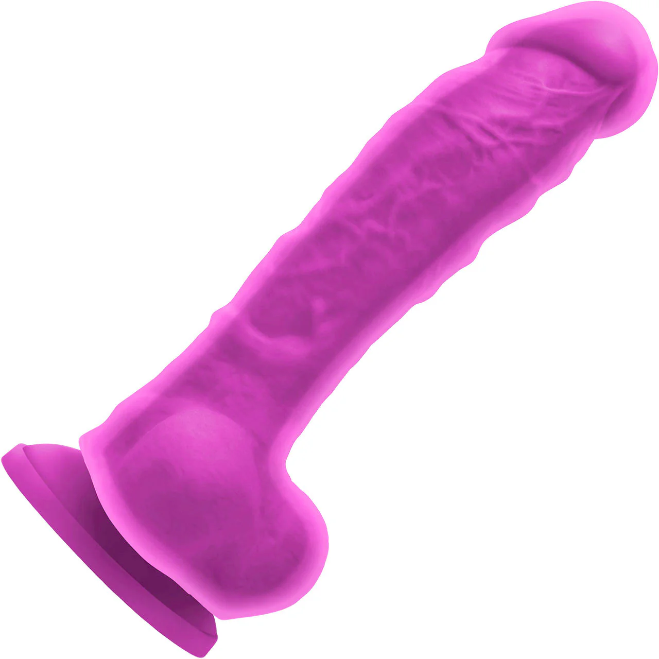 Colours Dual Density 8 Inch Silicone Suction Cup Dildo - Purple - Image 3