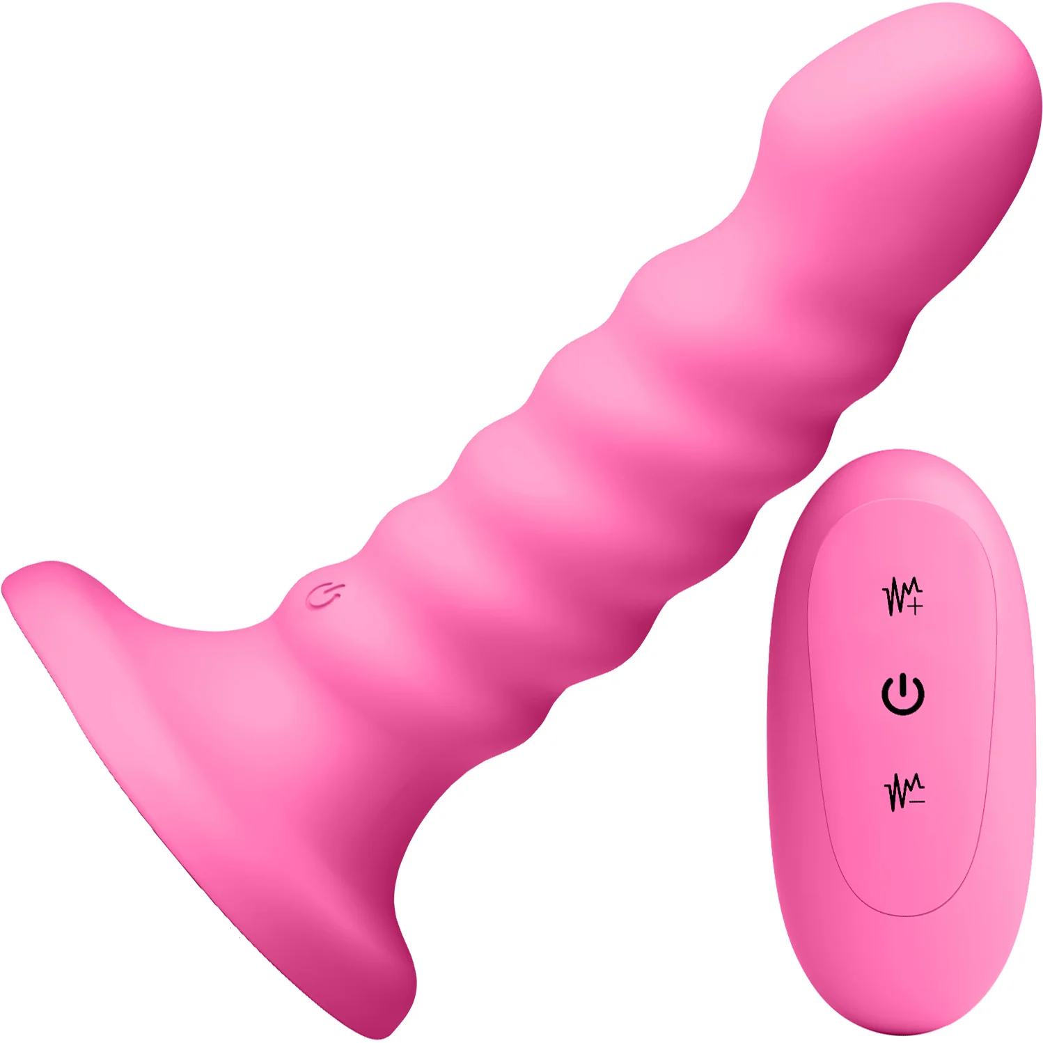 Colours Ribbed 5" Silicone Vibrating Dildo With Remote - Image 3