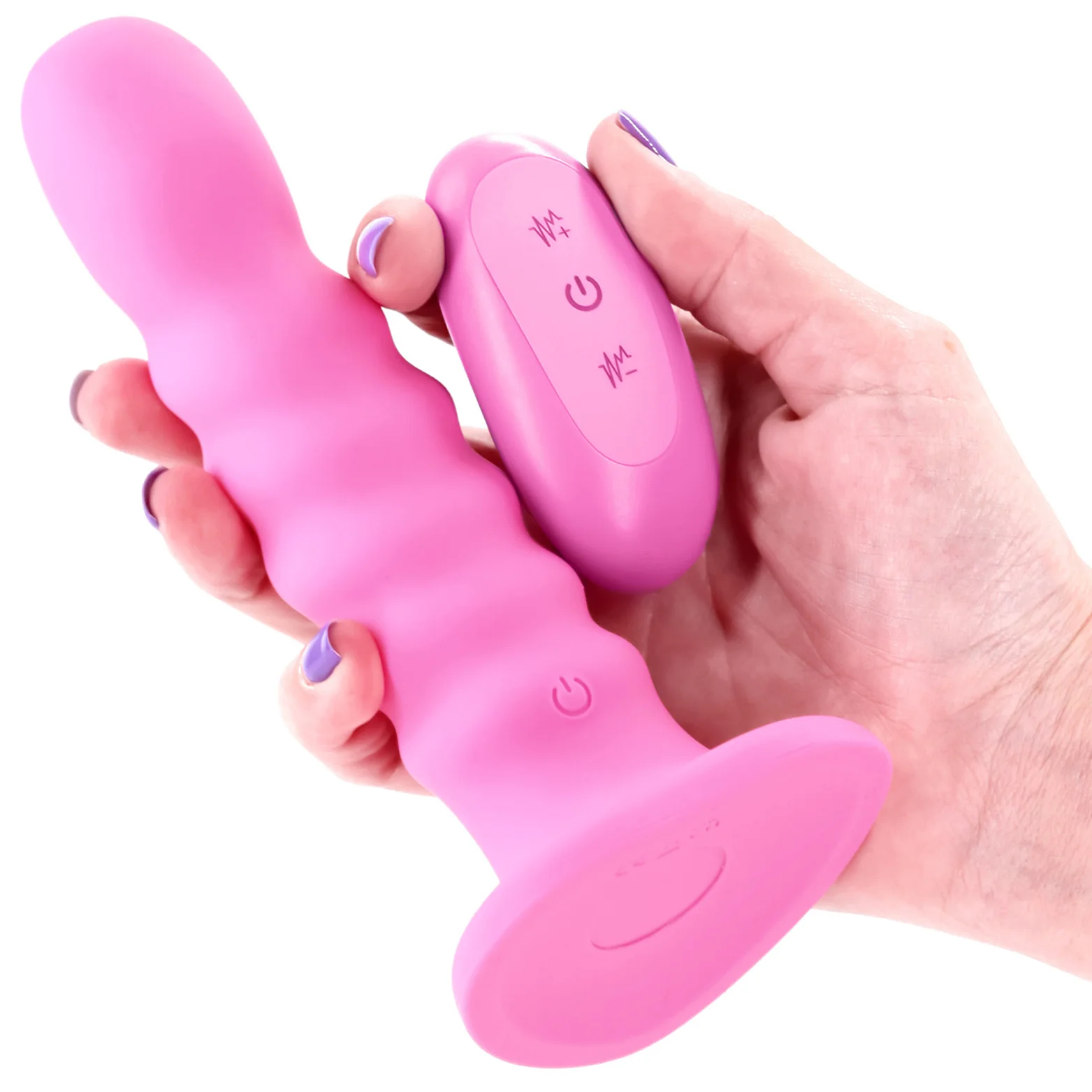 Colours Ribbed 6" Silicone Vibrating Dildo With Remote - Image 4
