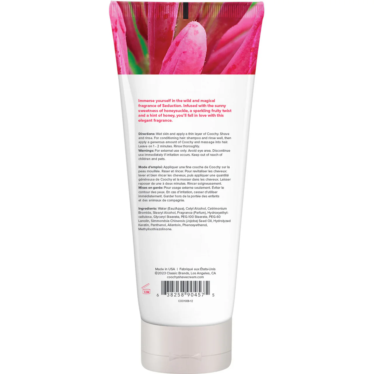 COOCHY Oh So Smooth Shave Cream, Seduction  - Honeysuckle Citrus 12.5 oz (370 mL) - Image 2
