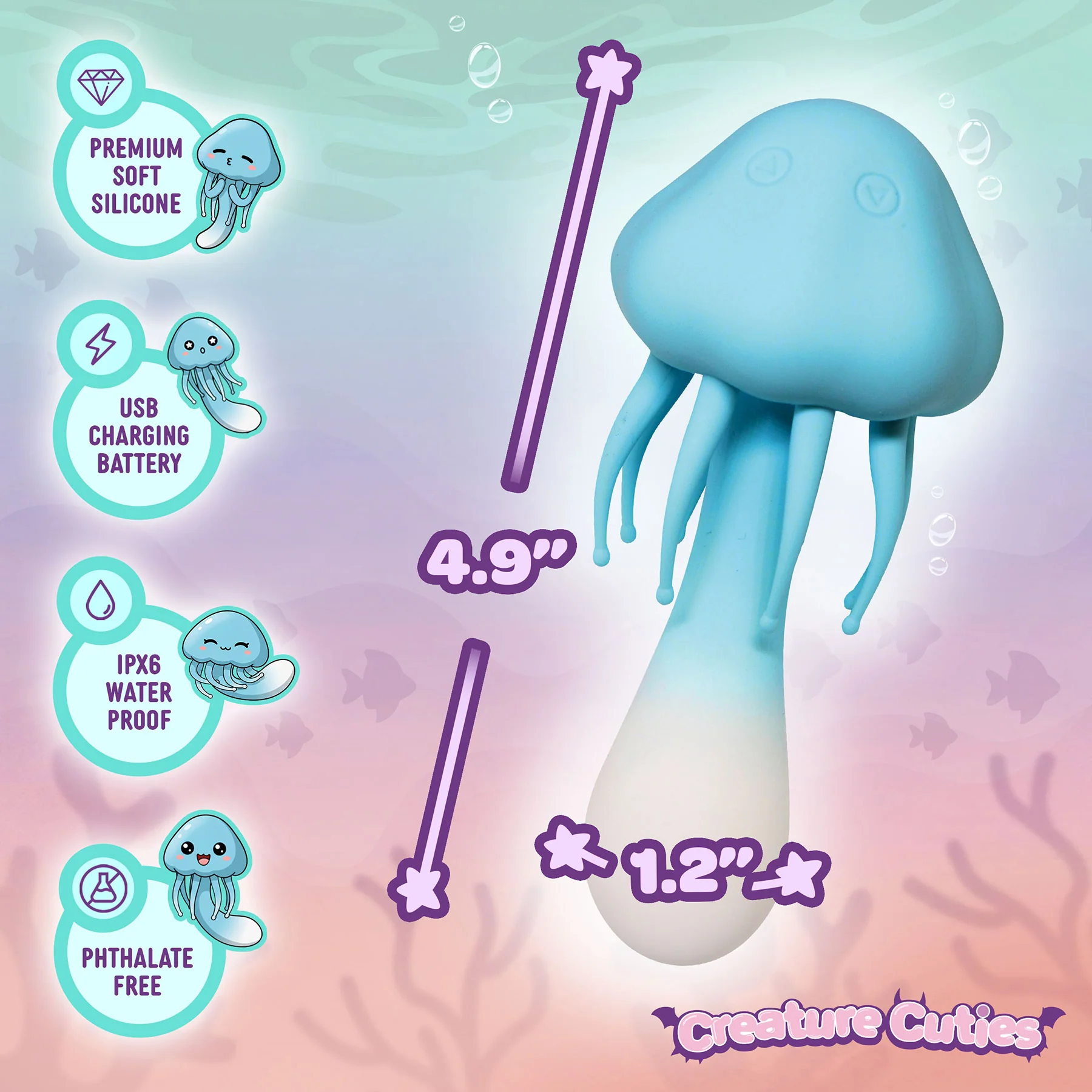 Creature Cuties Jellyvibe Rechargeable Silicone Vibrator - Image 11