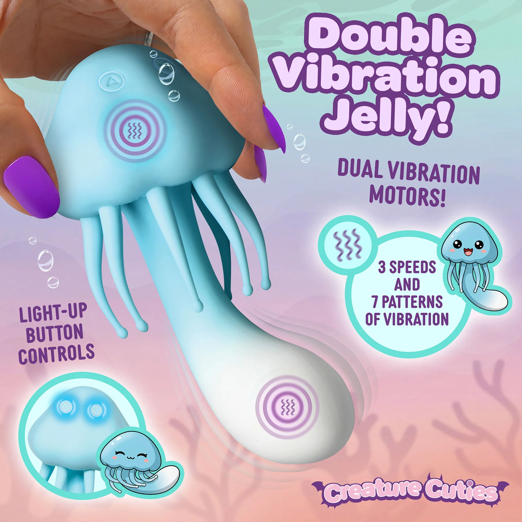 Creature Cuties Jellyvibe Rechargeable Silicone Vibrator - Image 6