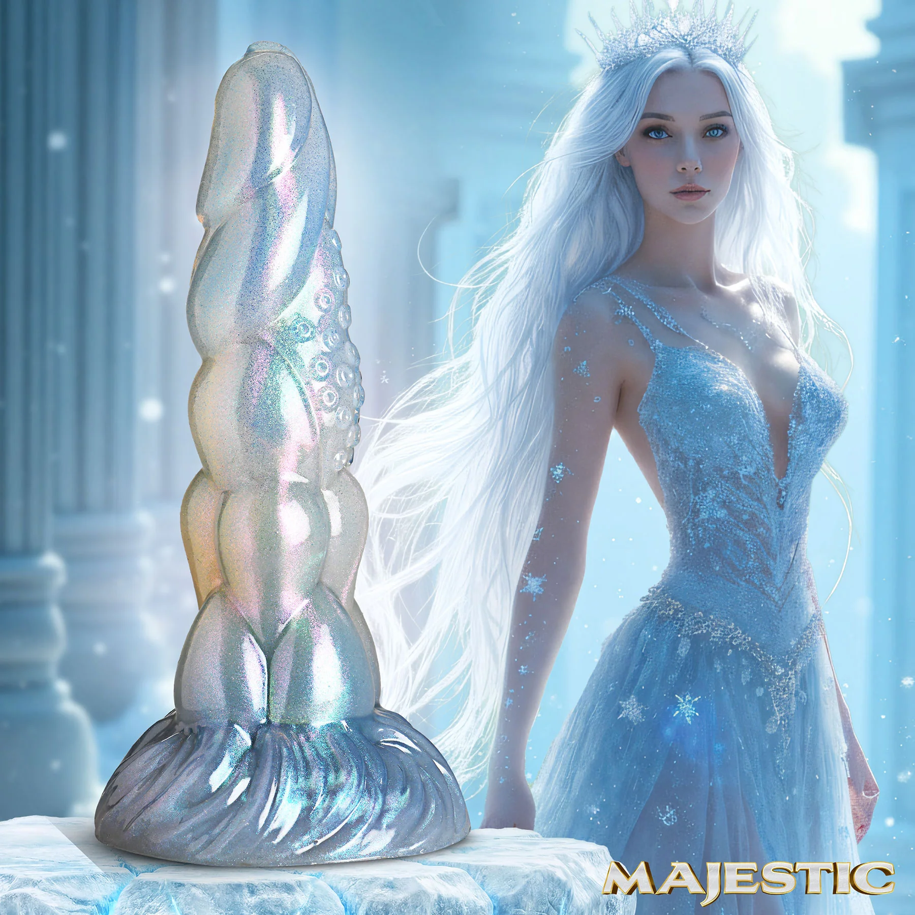 Crysta 8" Silicone Dildo By Creature Cocks - Image 5