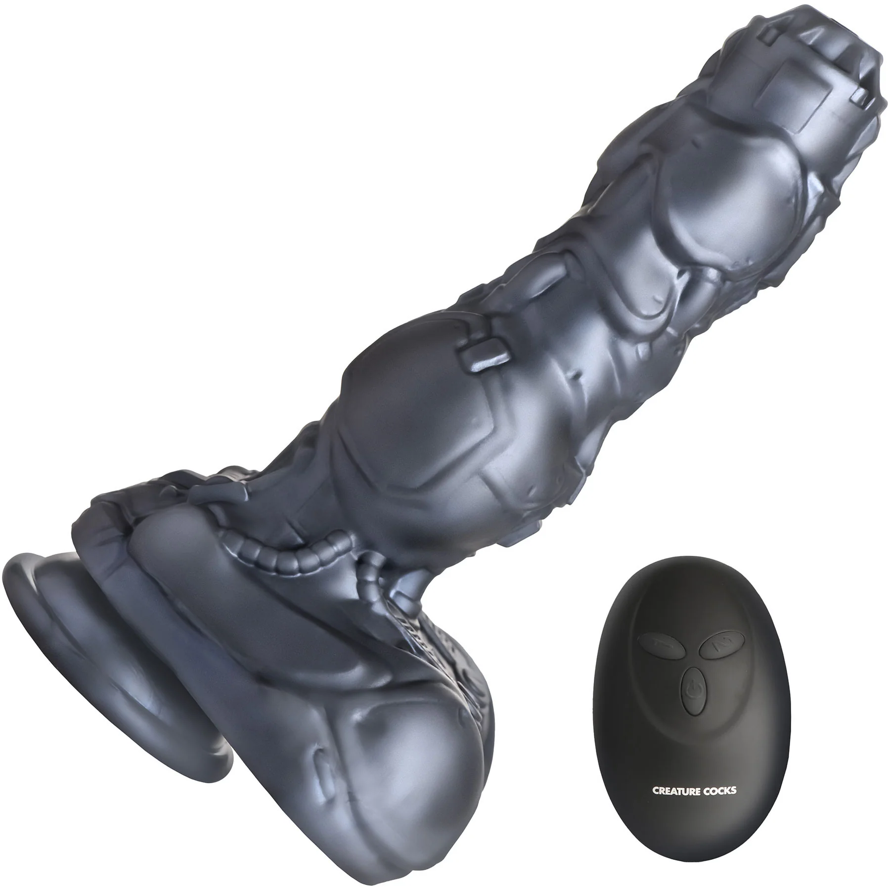 Cyborg 8.8" Thrusting & Vibrating Silicone Suction Cup Dildo With Remote By Creature Cocks