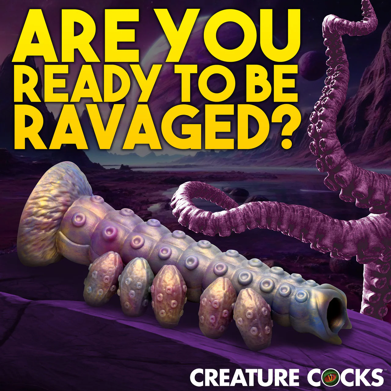Deep Invader Tentacle 11.5" Silicone Ovipositor Dildo With Eggs By Creature Cocks - Image 12