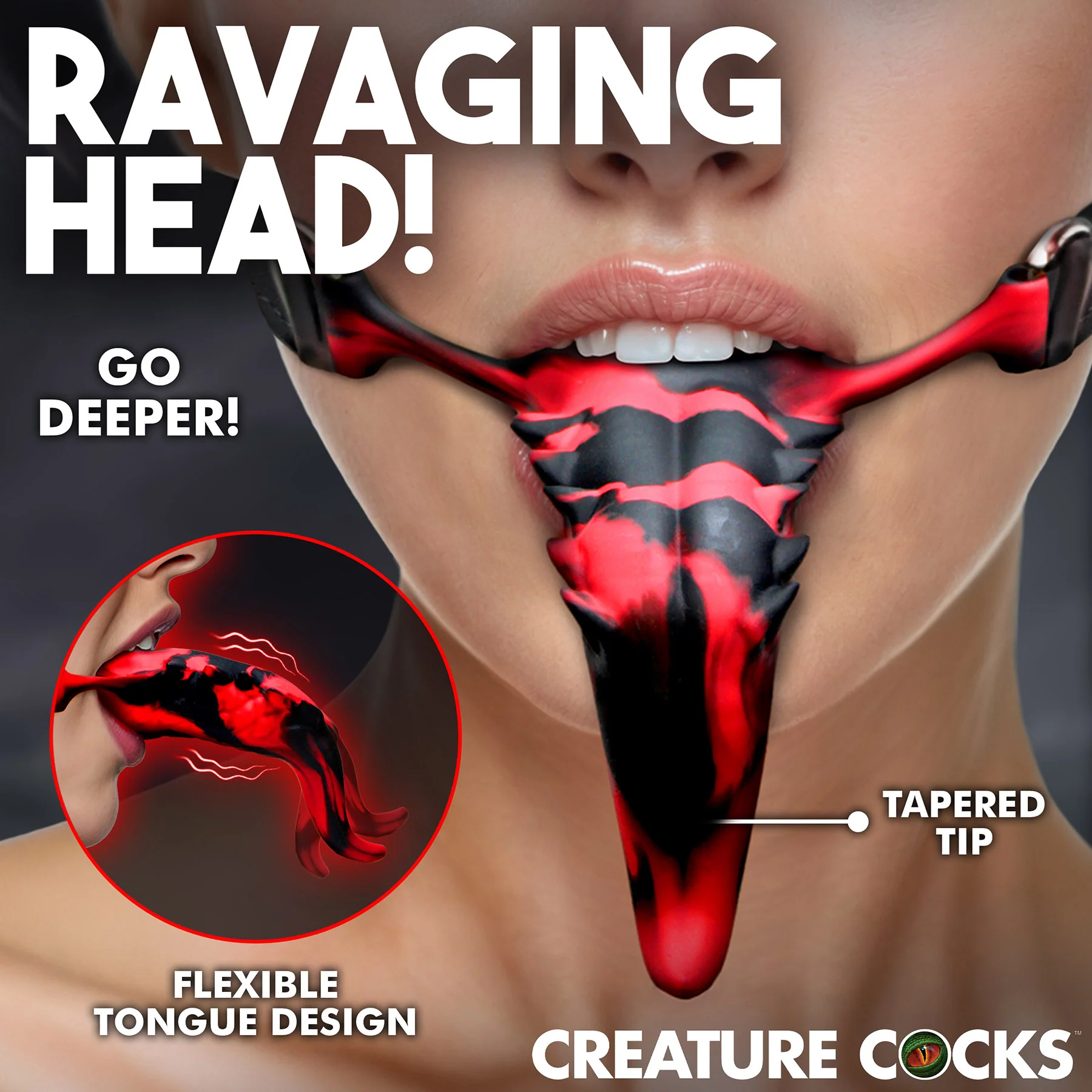 Demon's Lick Vibrating Oral Enhancer With Harness By Creature Cocks - Image 6