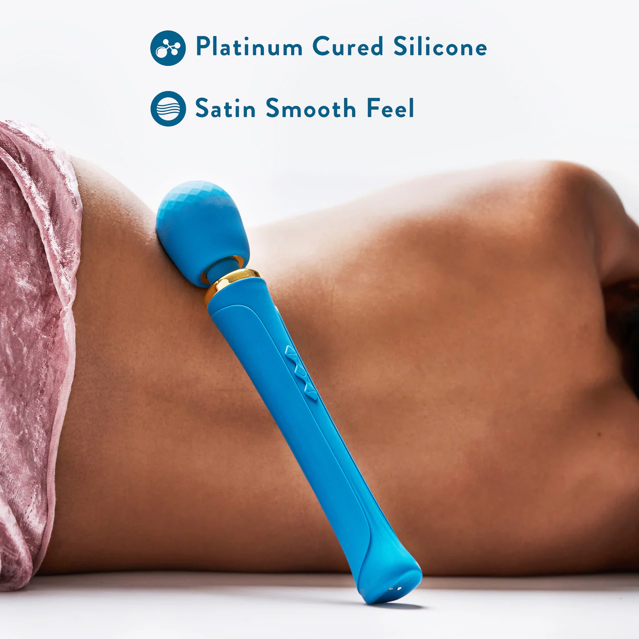 Dianna Rechargeable Waterproof Silicone Wand Style Vibrator By Blush - Teal - Image 7