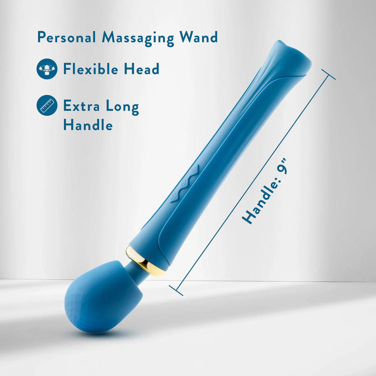 Dianna Rechargeable Waterproof Silicone Wand Style Vibrator By Blush - Teal - Image 9