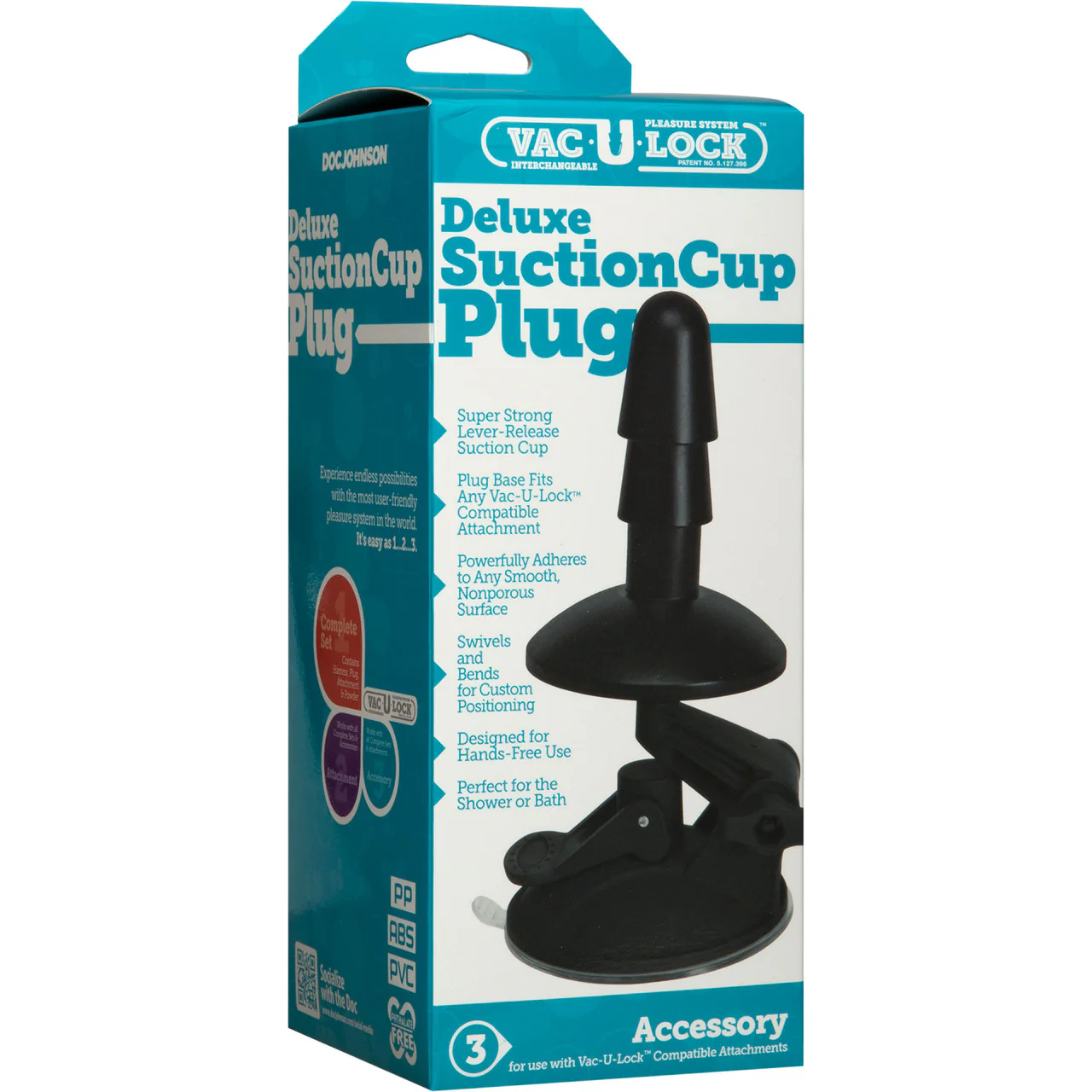 Vac-U-Lock Black Deluxe Swivel Suction Cup Plug - Image 3