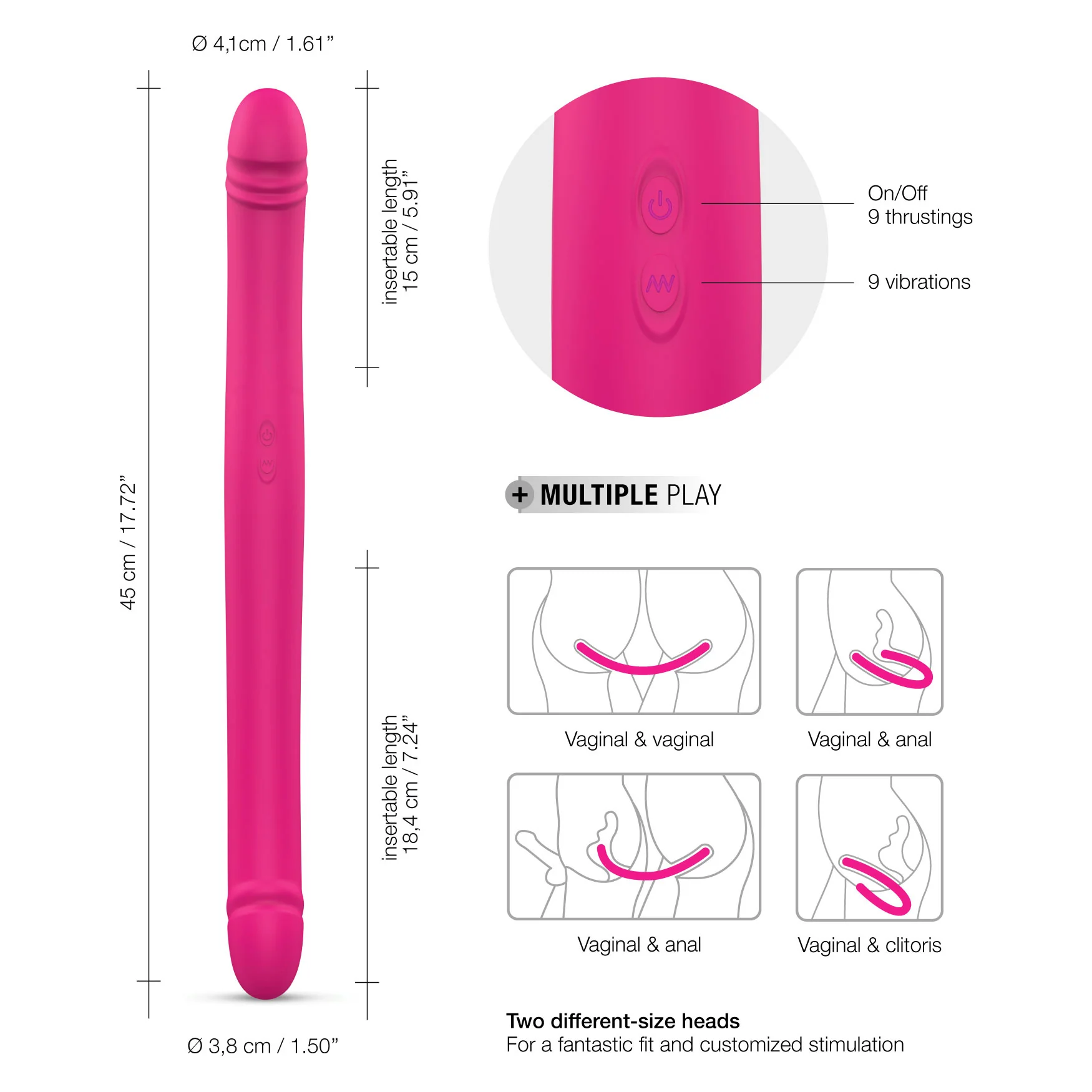 Dorcel Orgasmic Double Do Silicone Vibrating Double Shimmy Dildo - Image 6