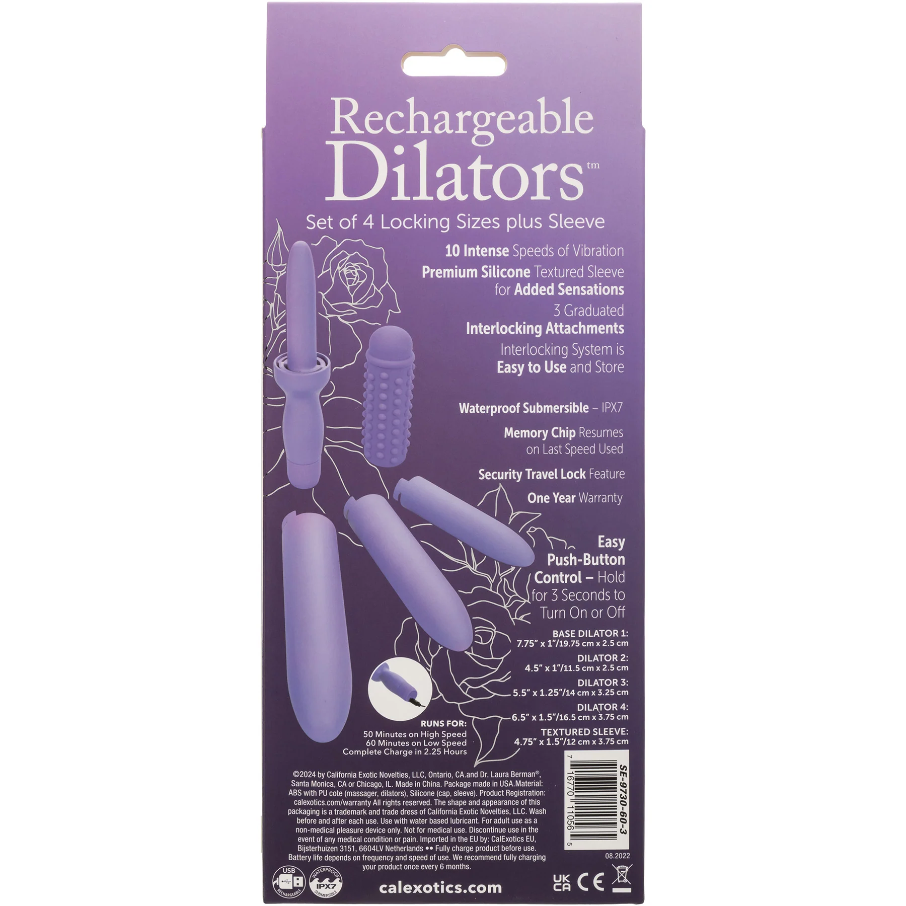 Dr. Laura Berman® Rechargeable Dilators™ Set of 4 Locking Sizes Plus Sleeve - Image 11