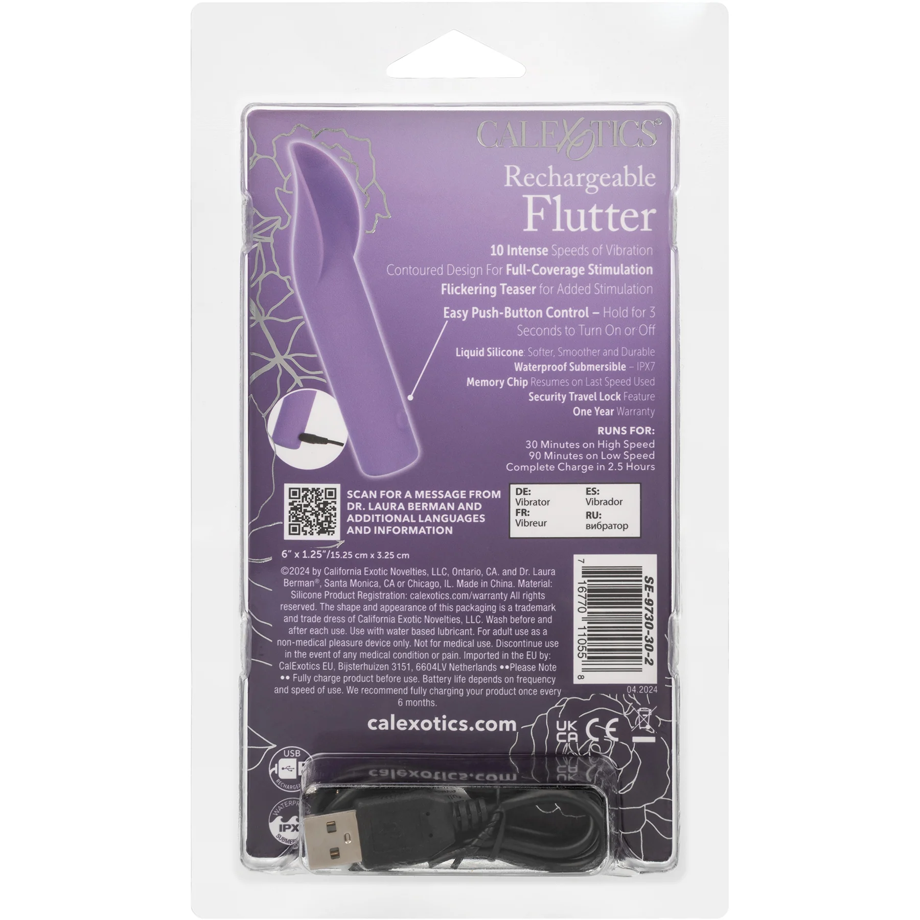Dr. Laura Berman® Rechargeable Silicone Flutter Vibrator - Image 11