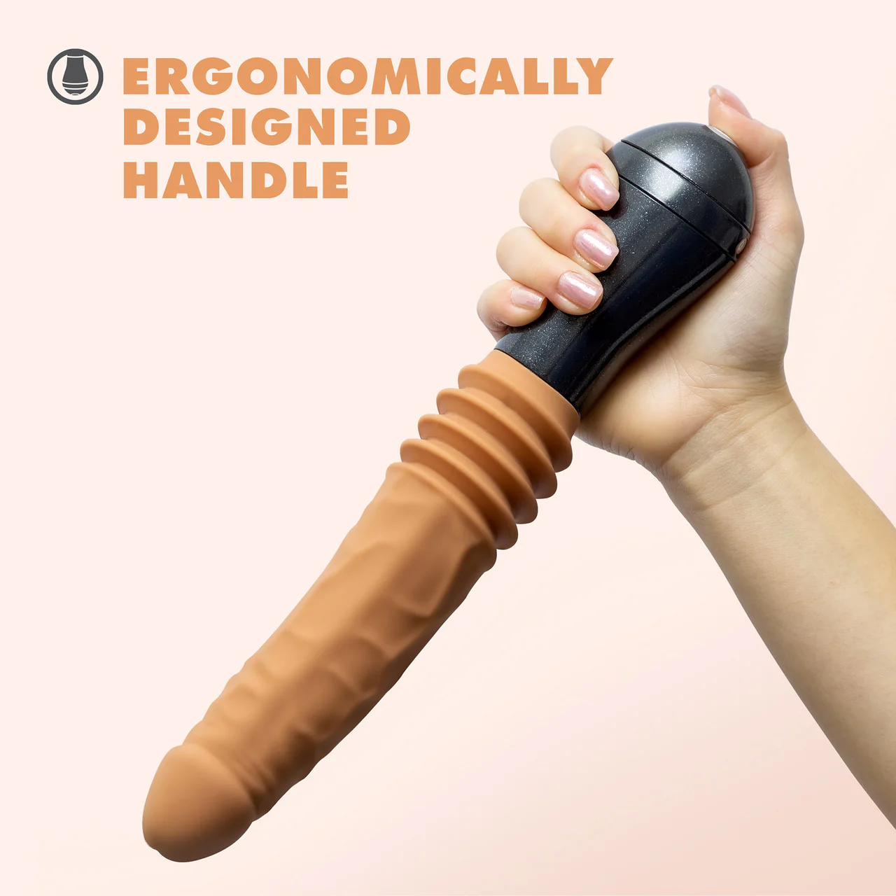 Dr. Skin Dr. Arthur 5" Thrusting, Gyrating & Vibrating Silicone Dildo With Handle By Blush - Caramel - Image 10