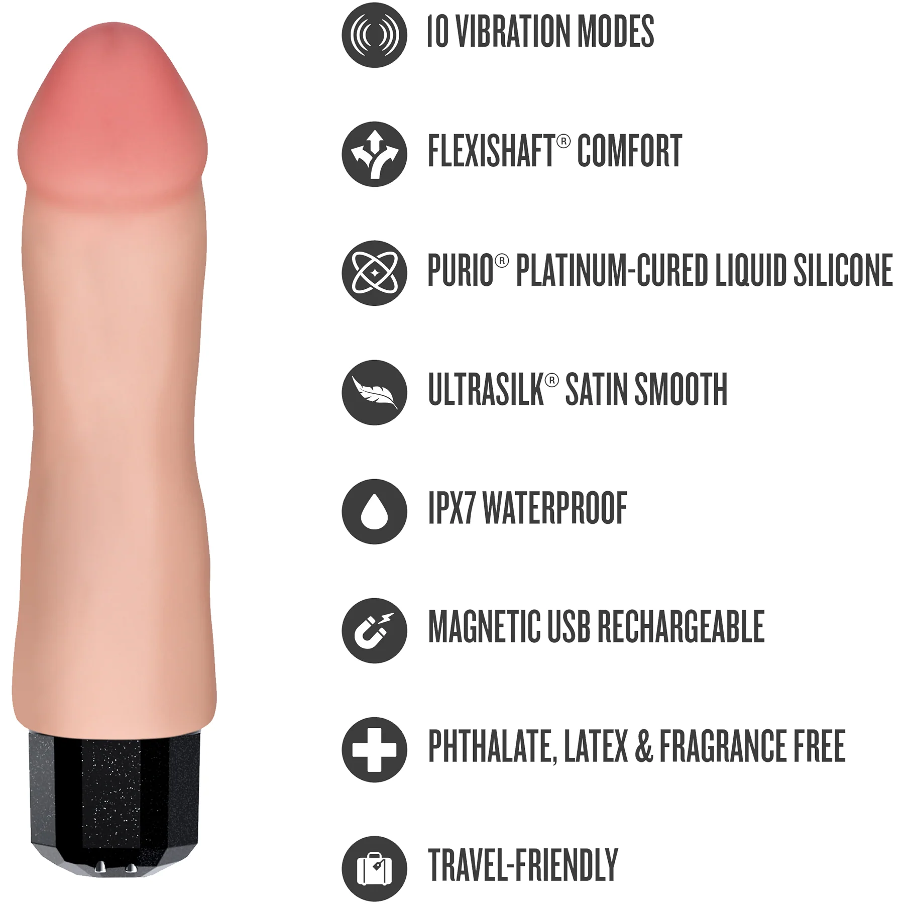 Dr. Skin Silicone Dr. Avery Waterproof Vibrating 7.5" Dildo By Blush - Image 11