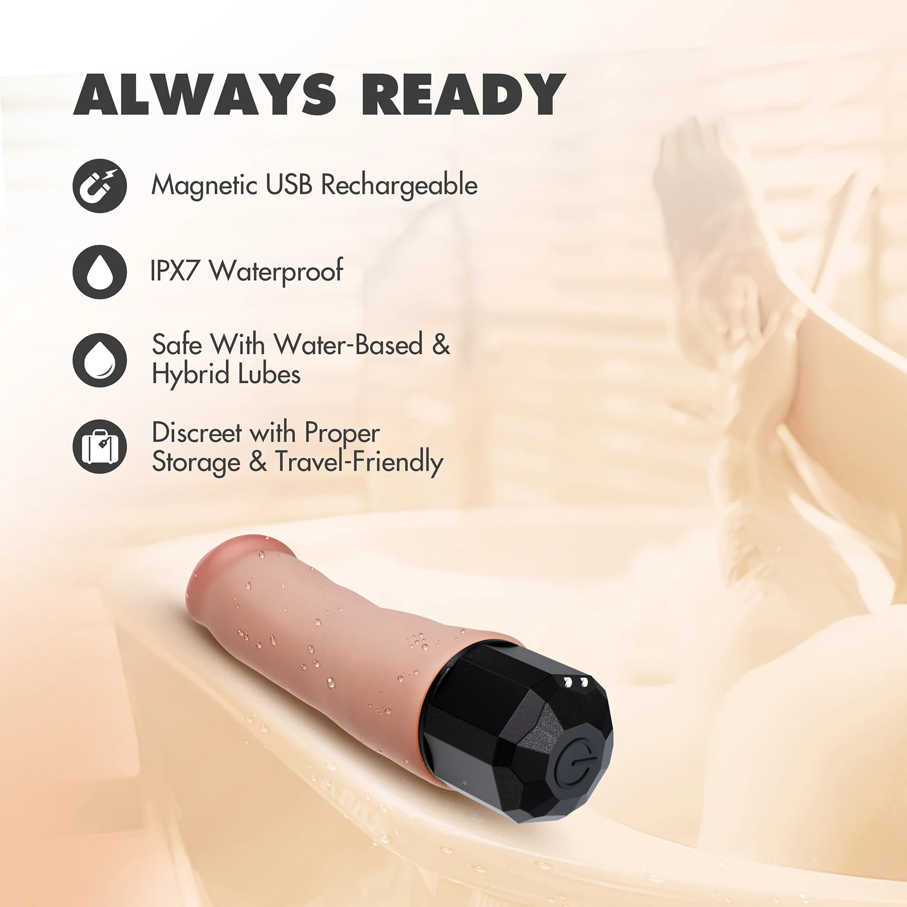 Dr. Skin Silicone Dr. Avery Waterproof Vibrating 7.5" Dildo By Blush - Image 8