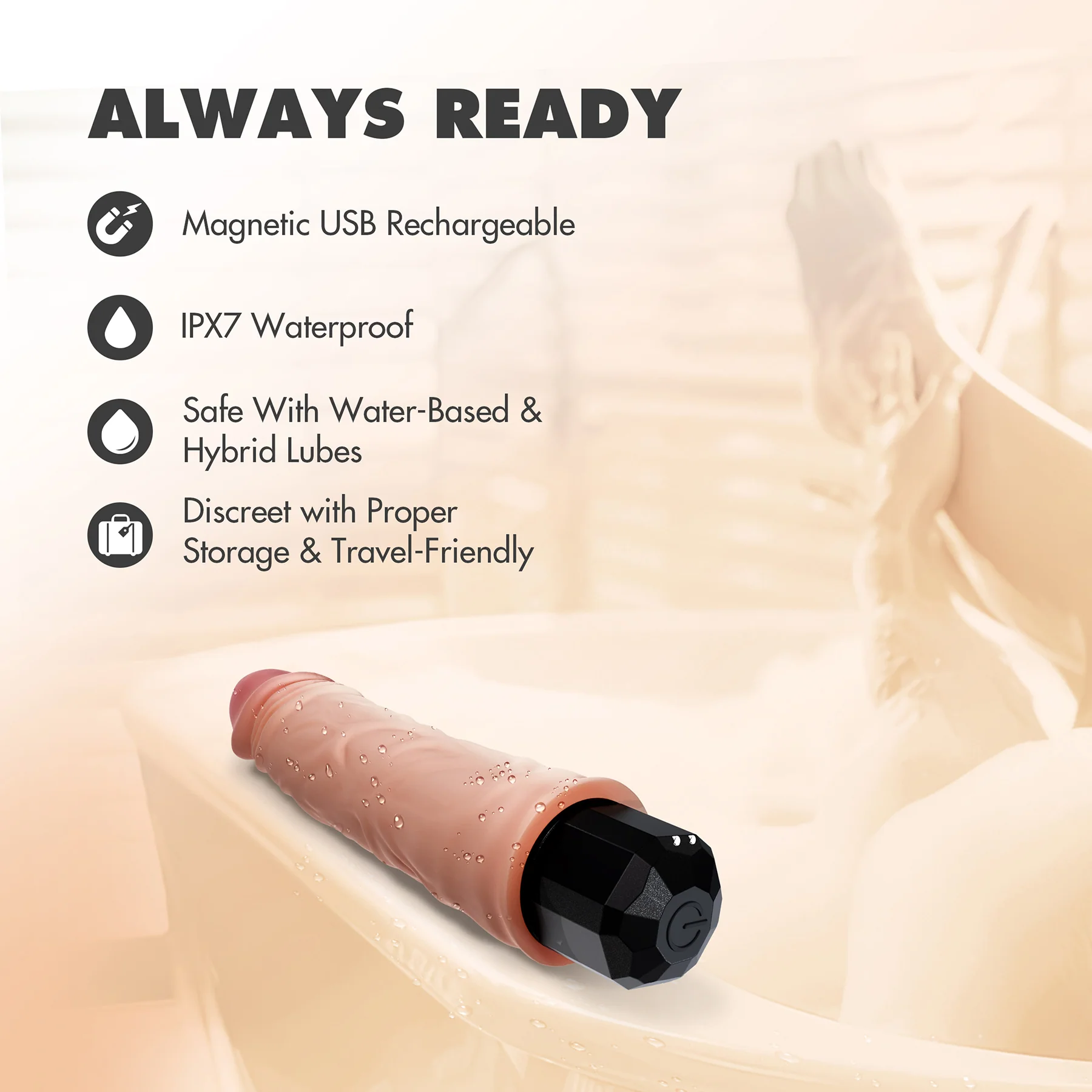 Dr. Skin Silicone Dr. Hunt Waterproof Vibrating 8.75" Dildo By Blush - Image 8