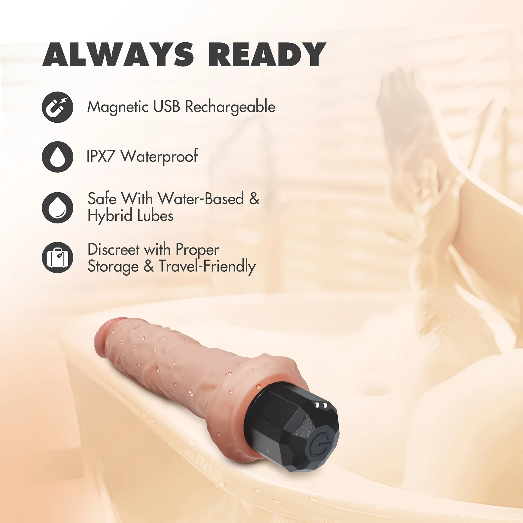 Dr. Skin Silicone Dr. Webber Waterproof Vibrating 9.75" Dildo By Blush - Image 8