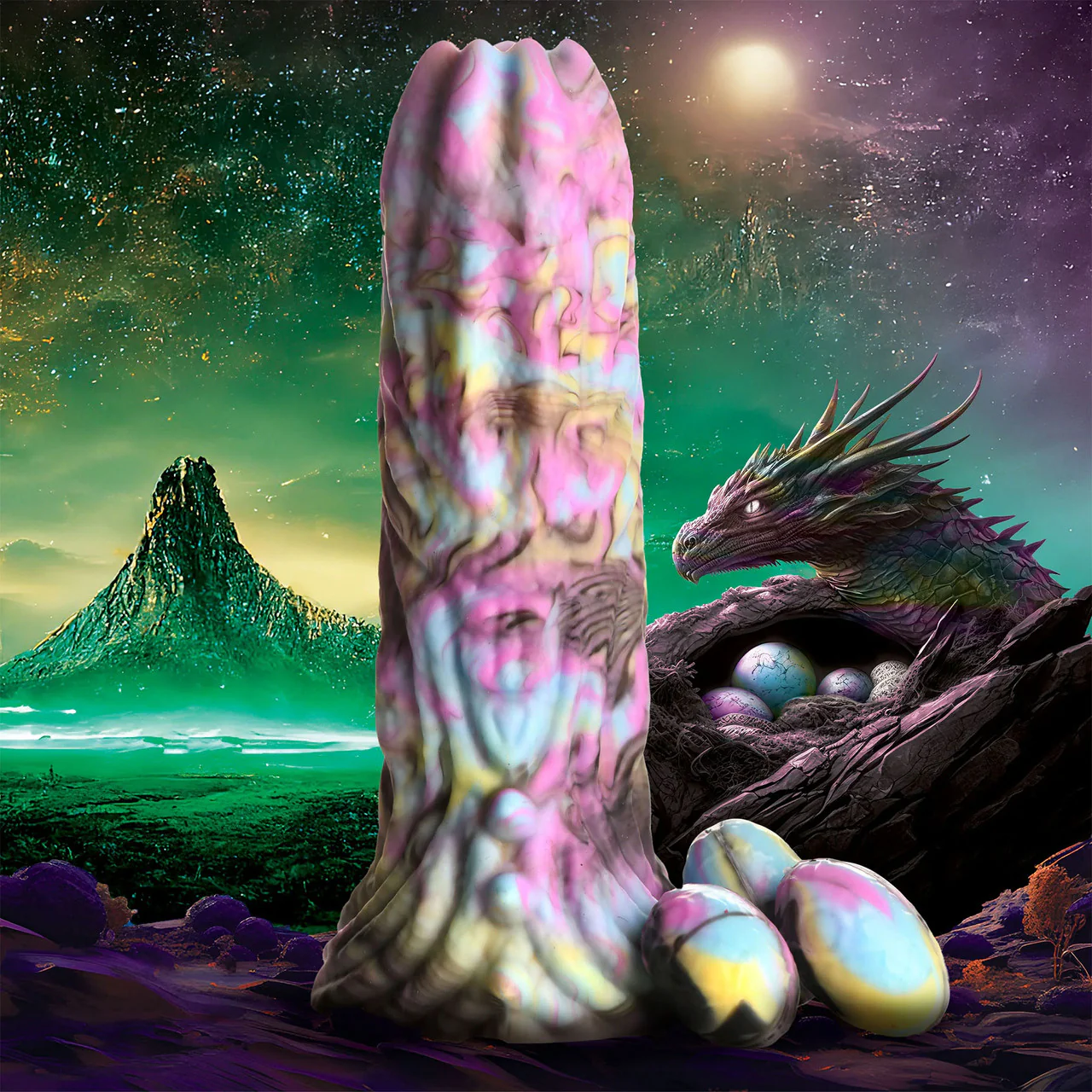 Dragon Spawn 7.25" Silicone Ovipositor Dildo With Eggs By Creature Cocks - Image 17