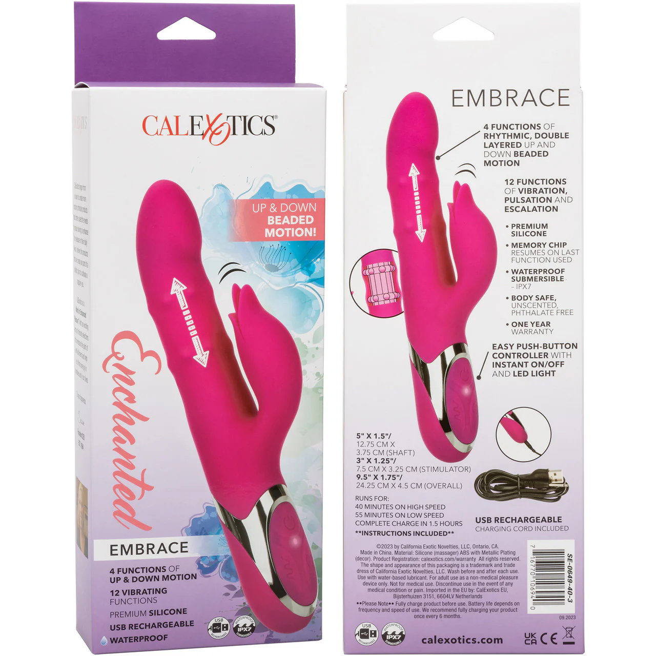 Enchanted Embrace Rechargeable Silicone Dual Stimulation Vibrator With Thrusting Beads - Image 10