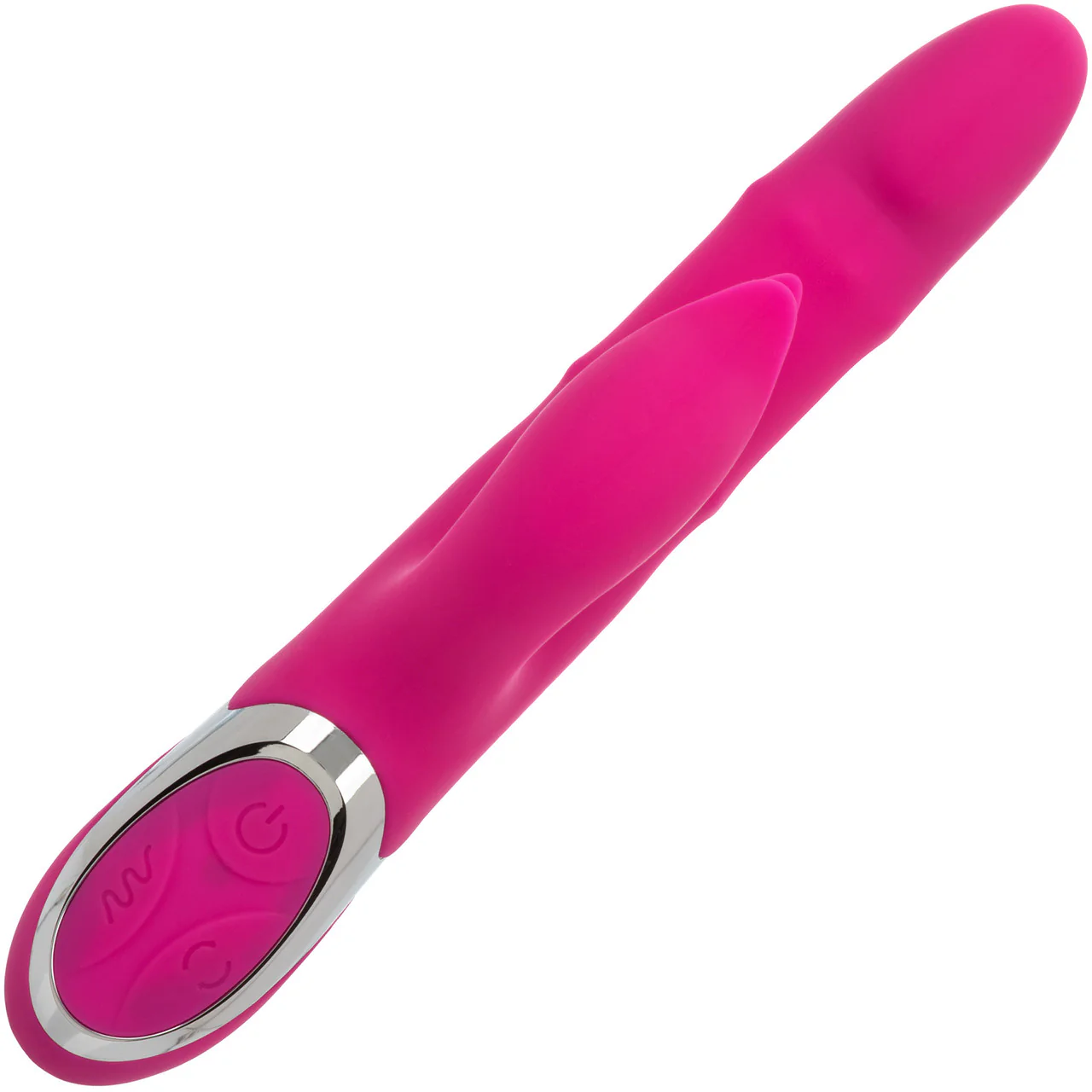 Enchanted Embrace Rechargeable Silicone Dual Stimulation Vibrator With Thrusting Beads - Image 3