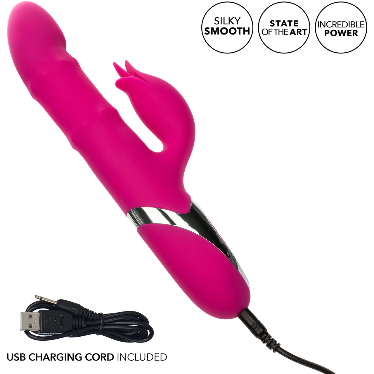 Enchanted Embrace Rechargeable Silicone Dual Stimulation Vibrator With Thrusting Beads - Image 6