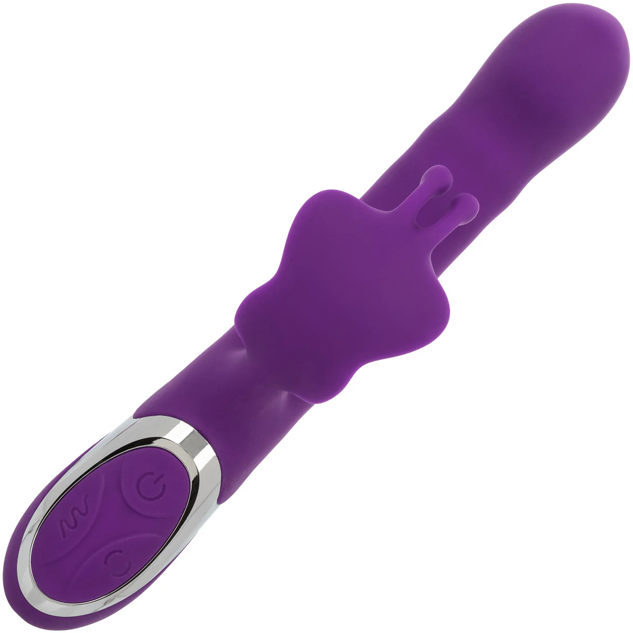 Enchanted Flutter Rechargeable Dual Stimulation Silicone Vibrator With Thrusting Tip & Rotating Beads - Image 3