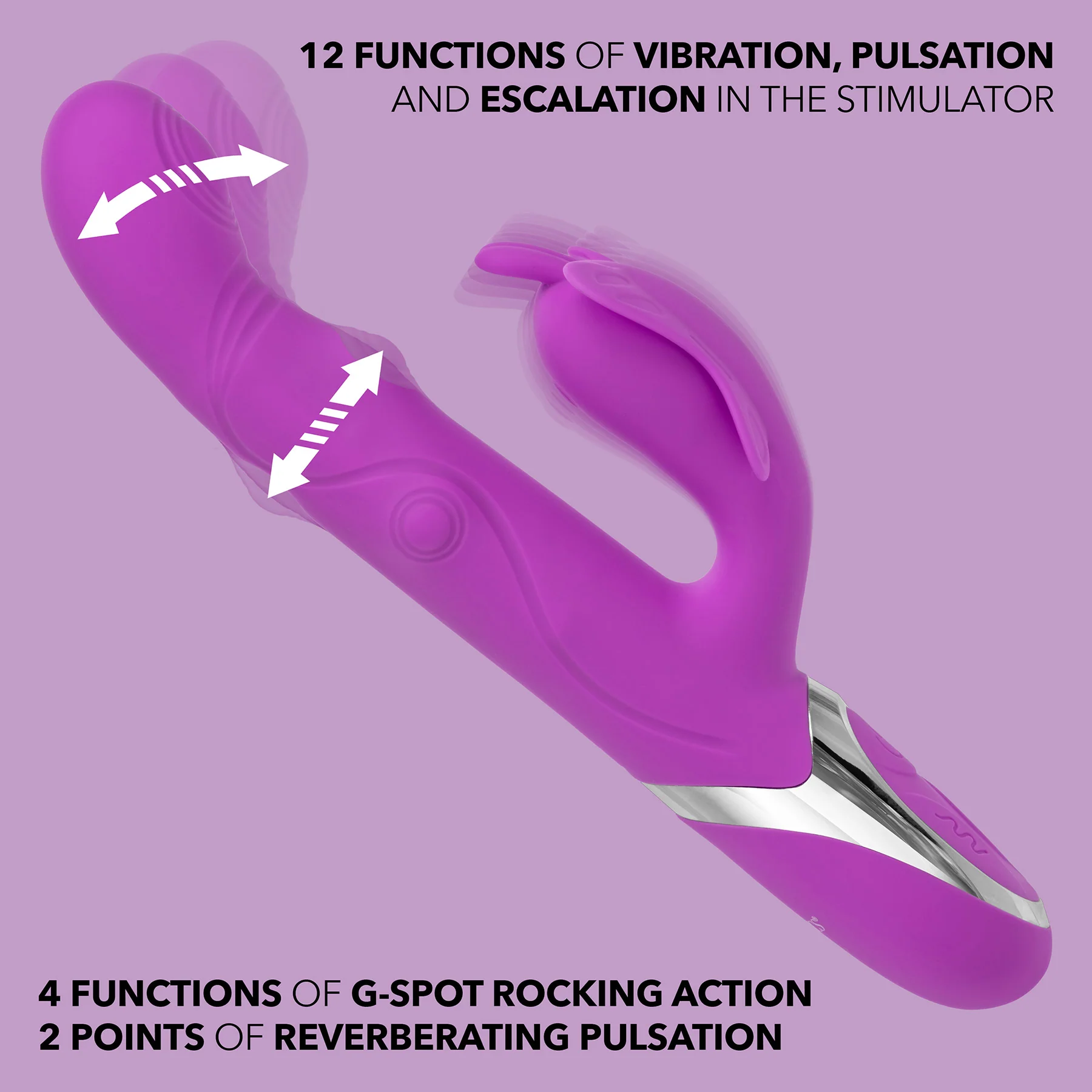 Enchanted Throbbing Butterfly Silicone Dual Stimulation Vibrator - Image 2