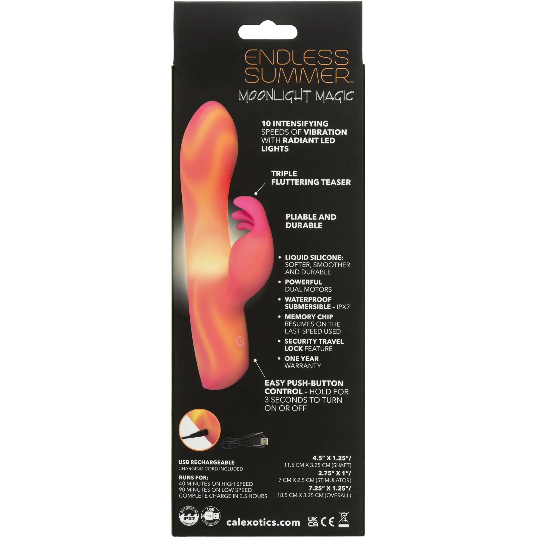 Endless Summer™ Moonlight Magic Illuminated Silicone Rabbit Vibrator - Image 8