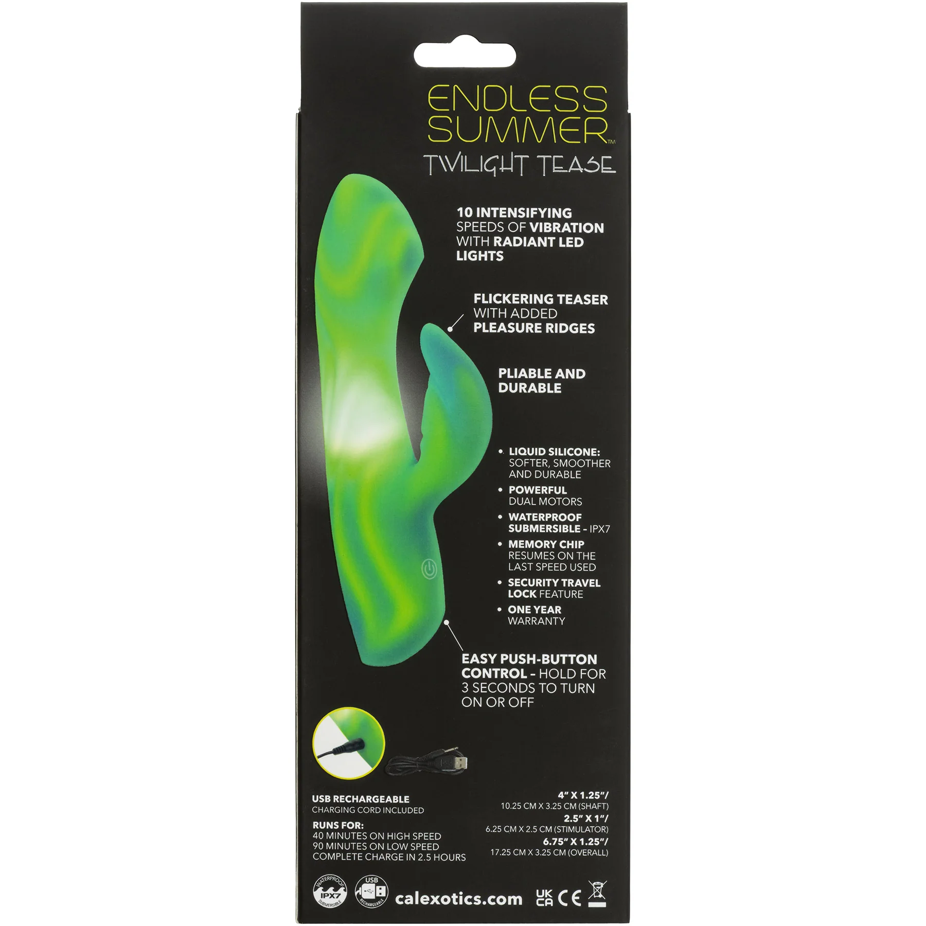 Endless Summer™ Twilight Tease Illuminated Silicone Rabbit Vibrator - Image 8