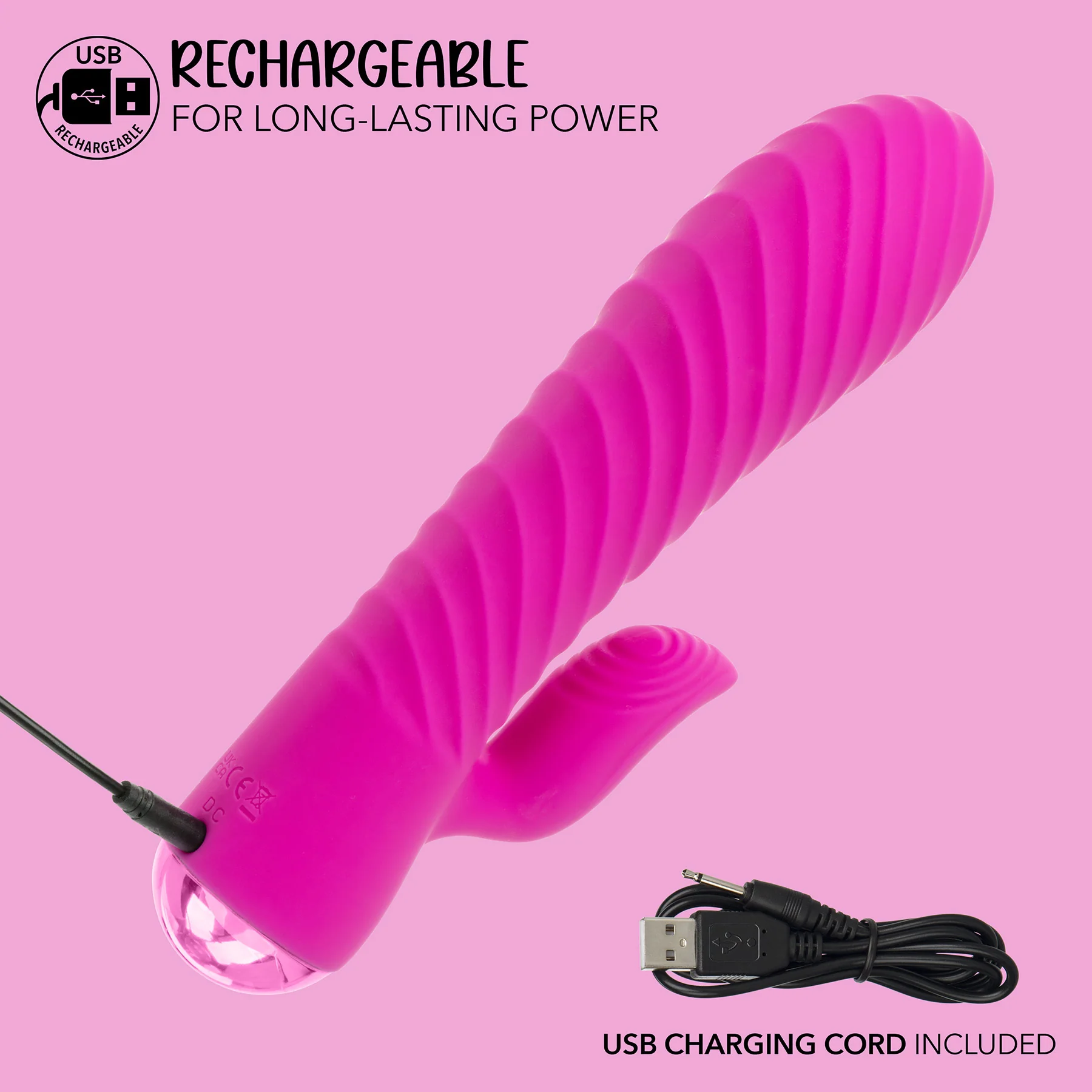Extra Thicc™ Chubby Gyrating Silicone Rabbit Style Tickler - Image 6