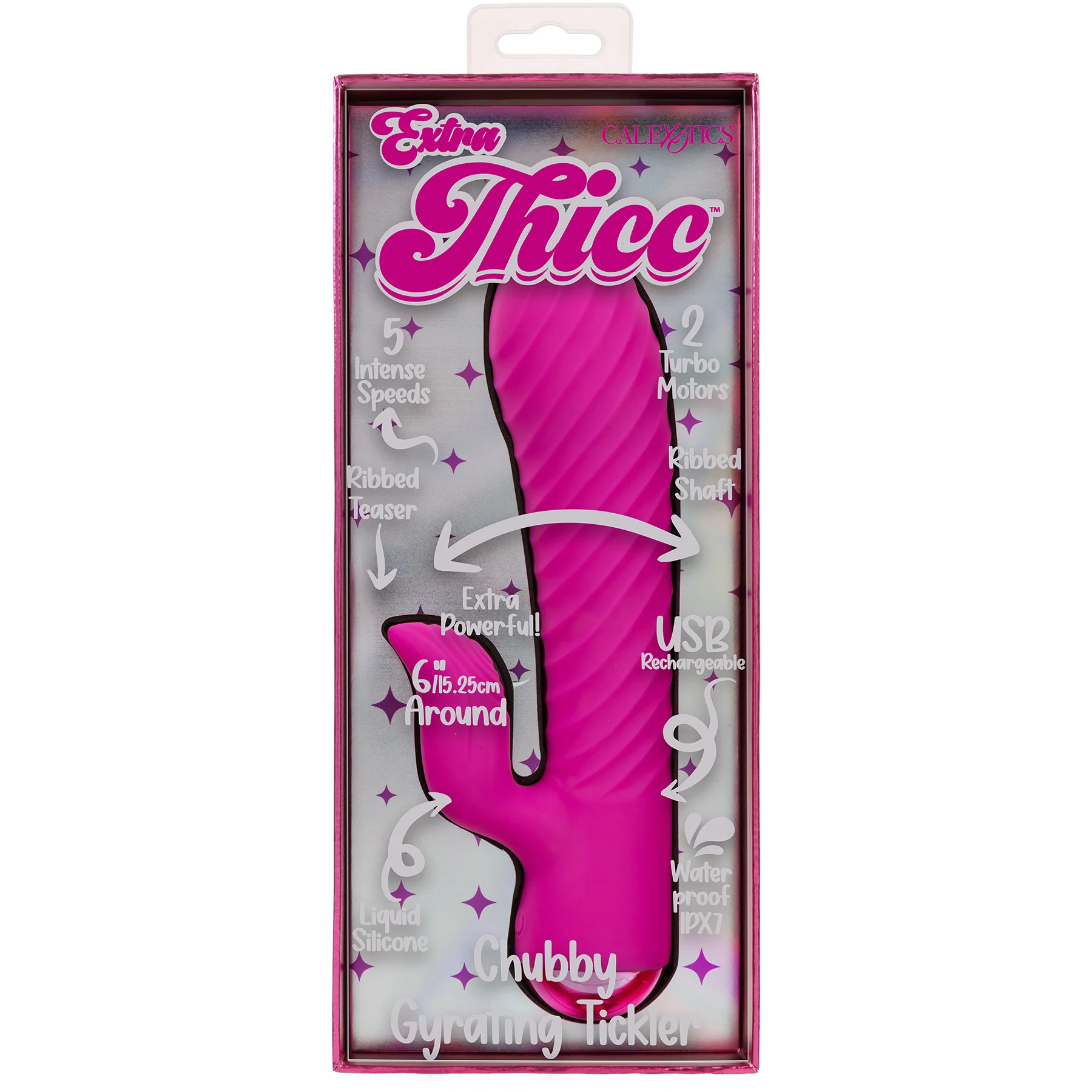Extra Thicc™ Chubby Gyrating Silicone Rabbit Style Tickler - Image 8