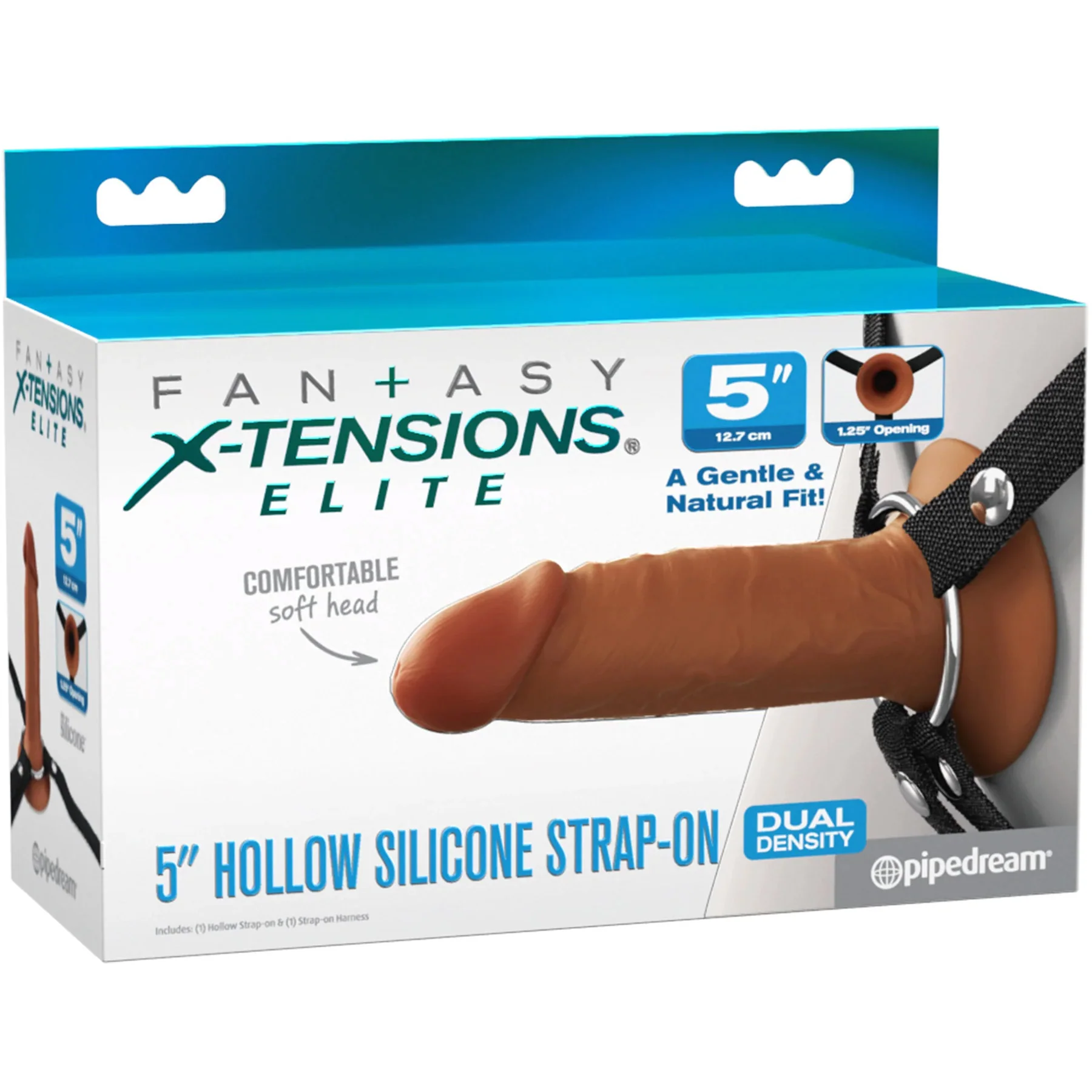 Fantasy X-Tensions Elite 5" Hollow Silicone Strap-On Dual Density Dildo & Harness Kit - Image 17