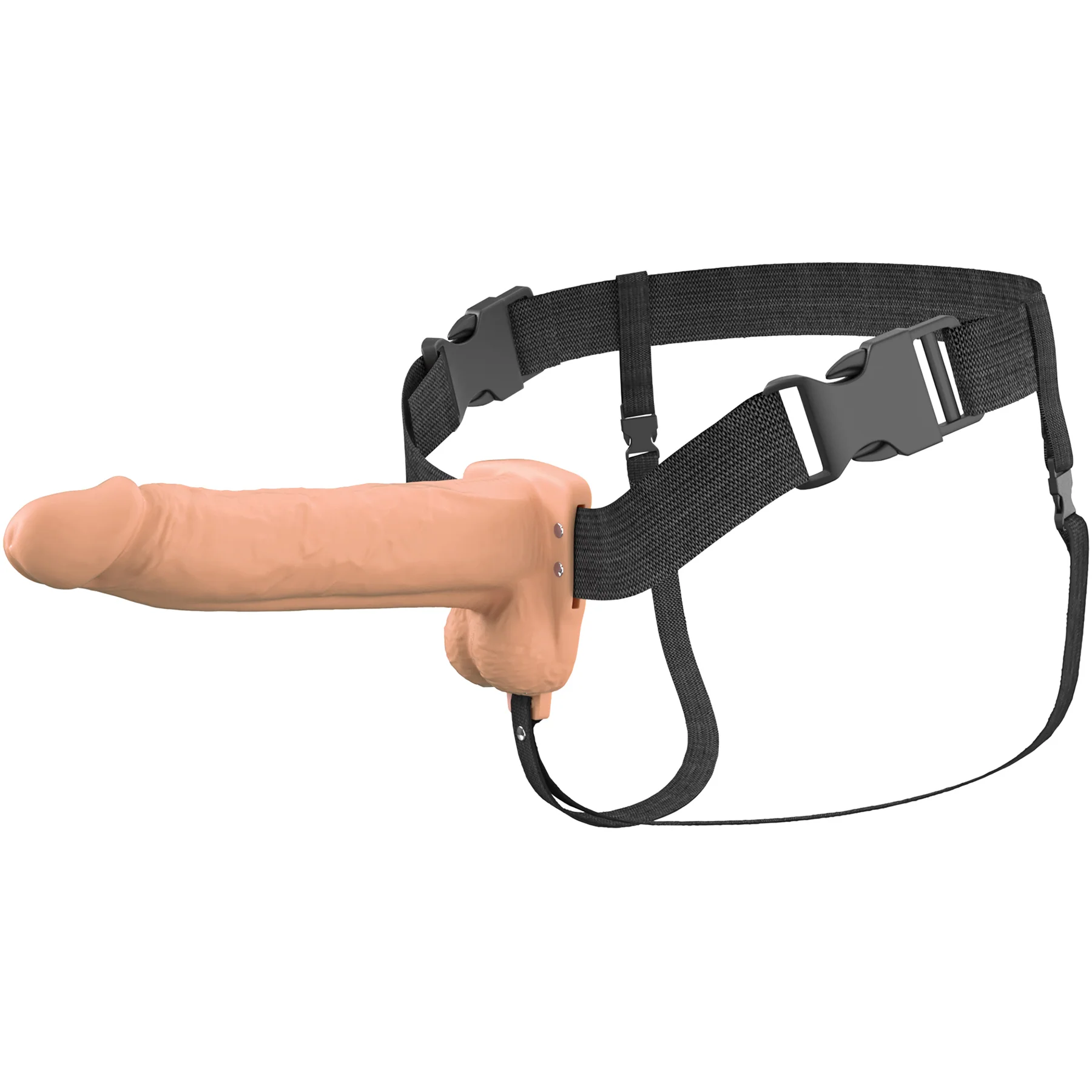 Fantasy X-Tensions Elite Vibrating Silicone Dual Density 8" Hollow Strap-On Dildo - Image 2