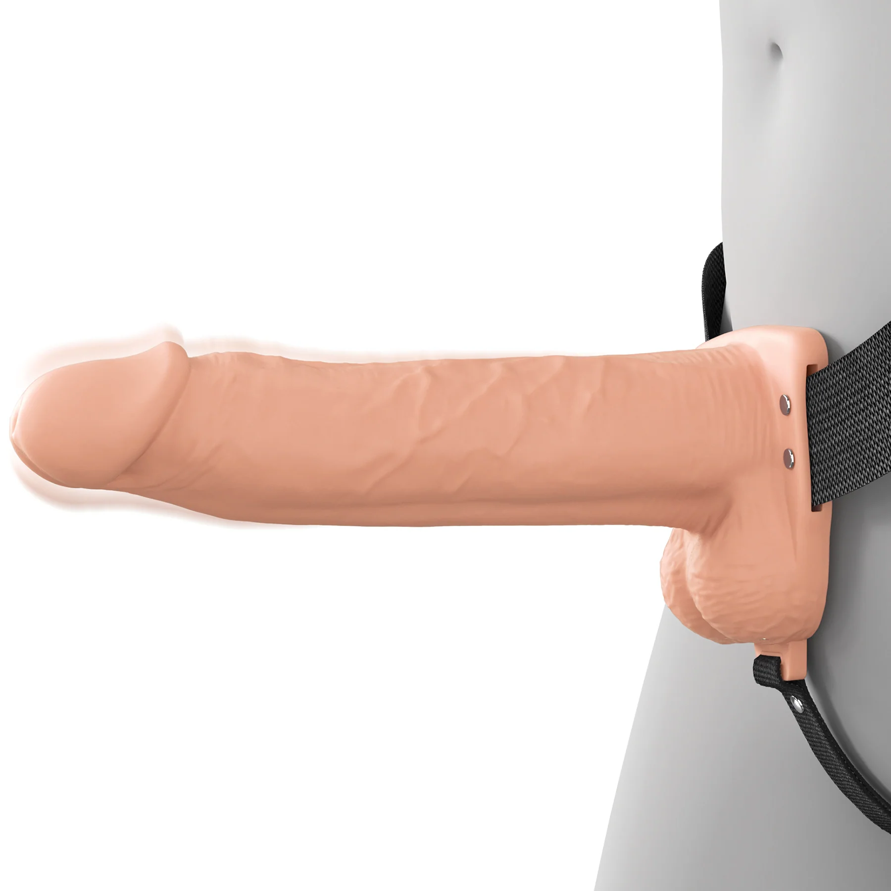 Fantasy X-Tensions Elite Vibrating Silicone Dual Density 8" Hollow Strap-On Dildo - Image 4