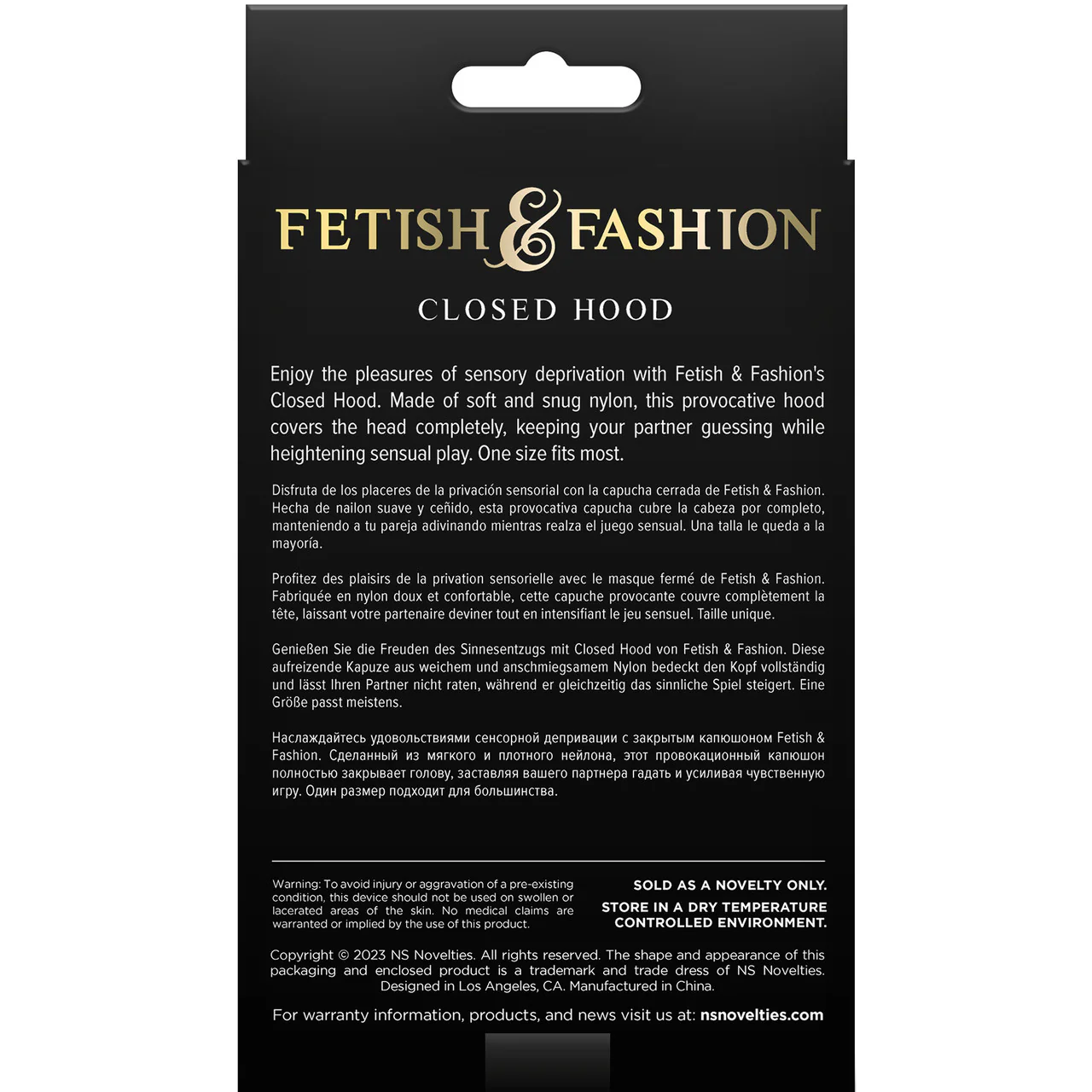 Fetish & Fashion Closed Hood By NS Novelties - White - Image 2