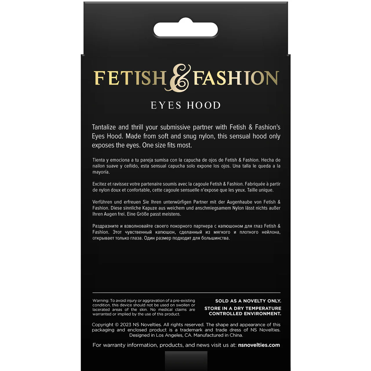 Fetish & Fashion Eyes Hood By NS Novelties - White - Image 2