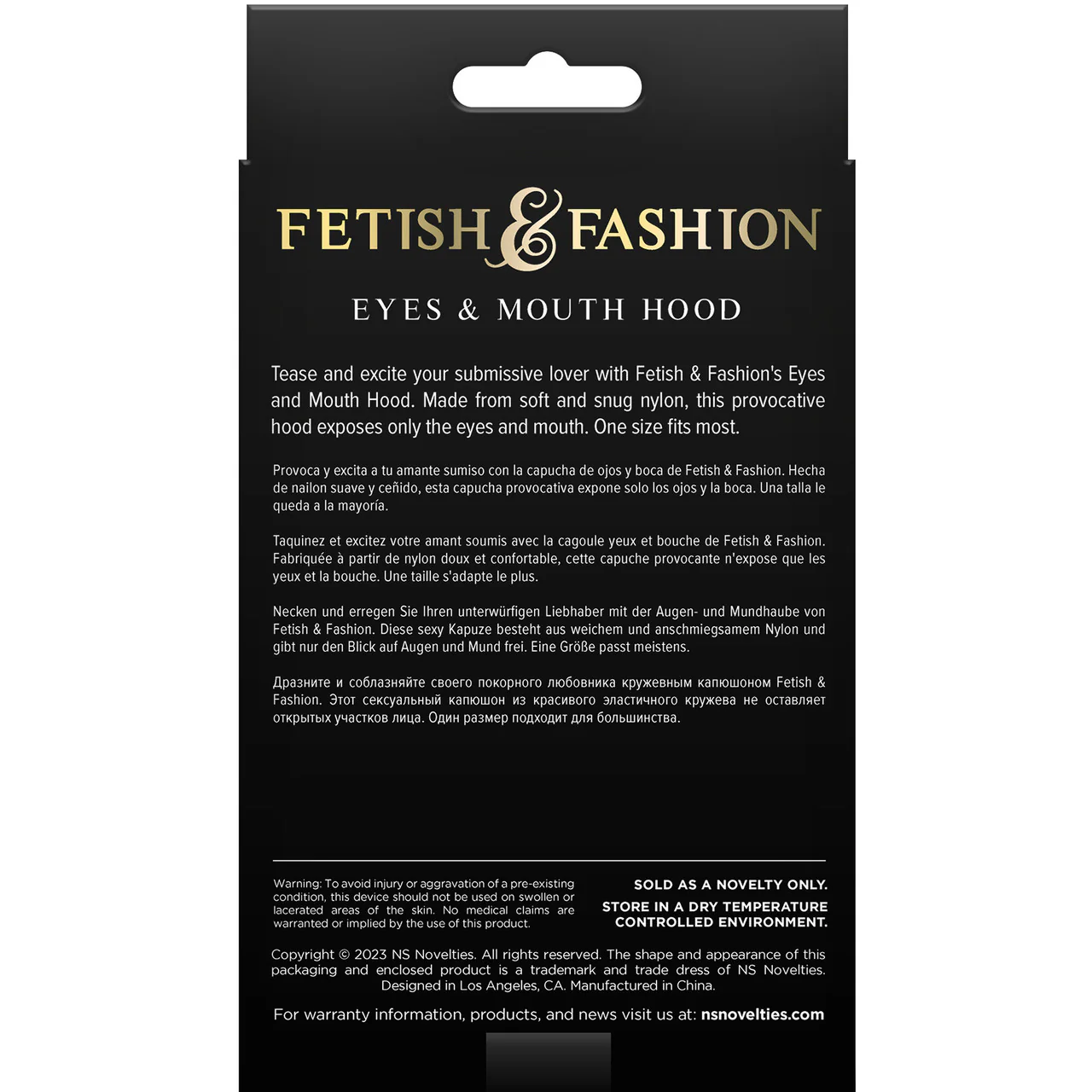 Fetish & Fashion Eyes & Mouth Hood By NS Novelties - Black - Image 2