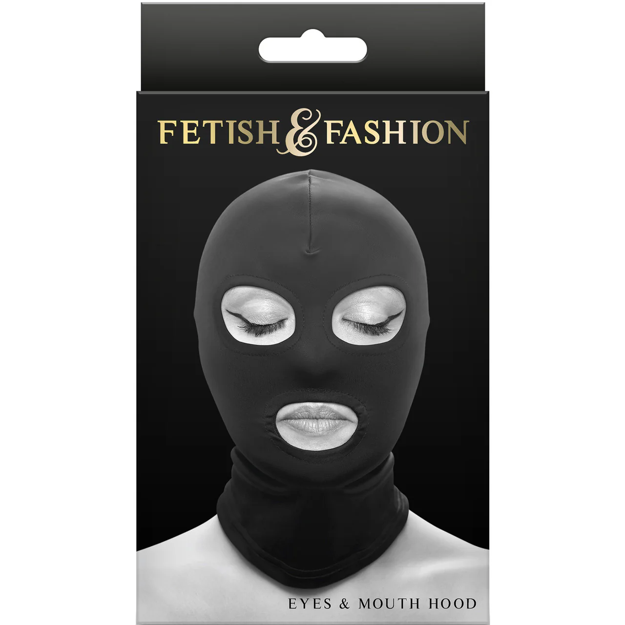 Fetish & Fashion Eyes & Mouth Hood By NS Novelties - Black - Image 3